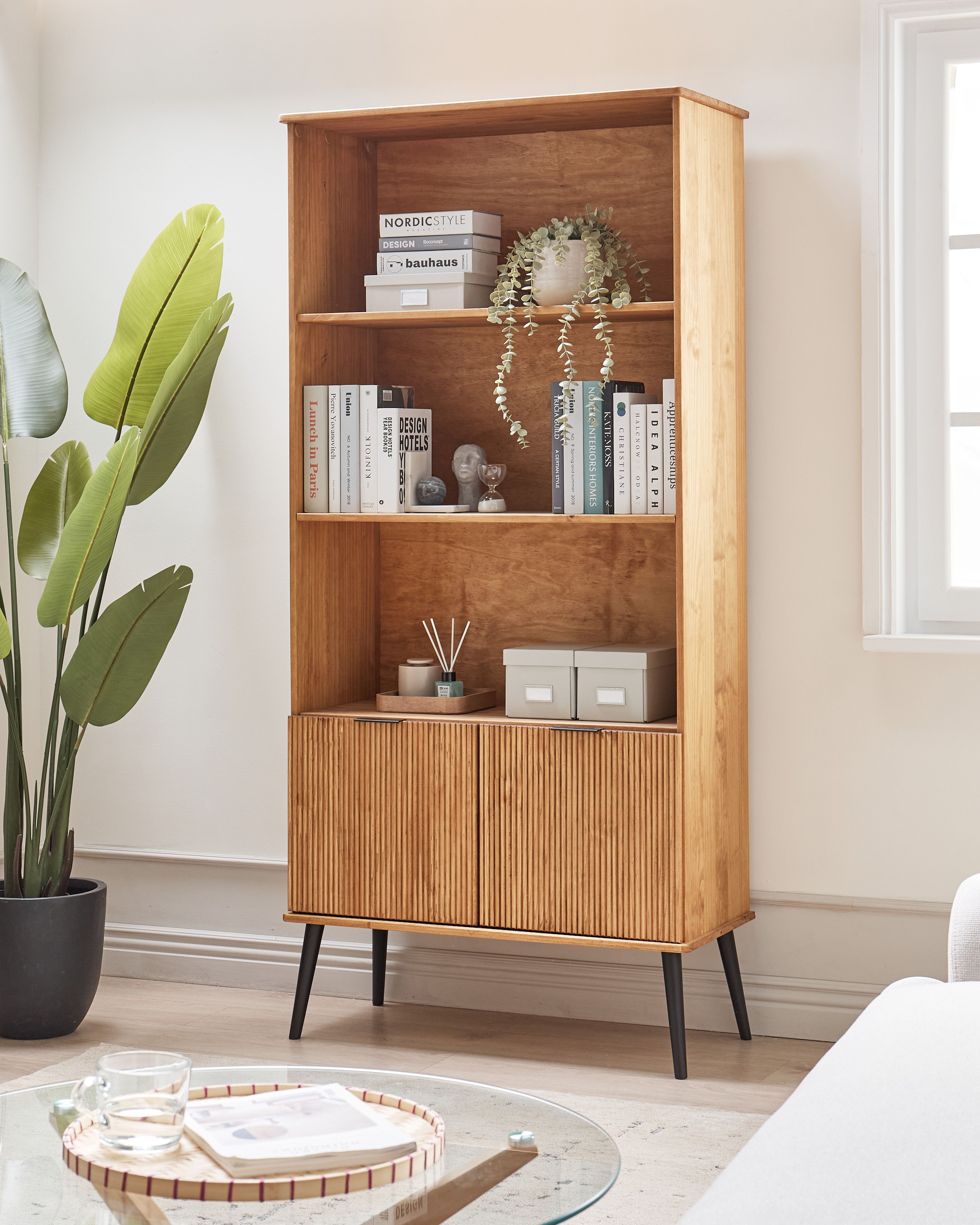Bookcase TIMMINS Pine Wood 190 cm Brown
