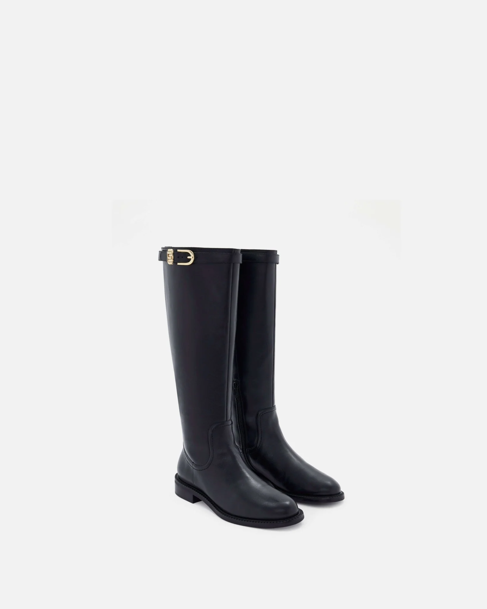 BOTTES KINALIA - En cuir avec détails boucle noir