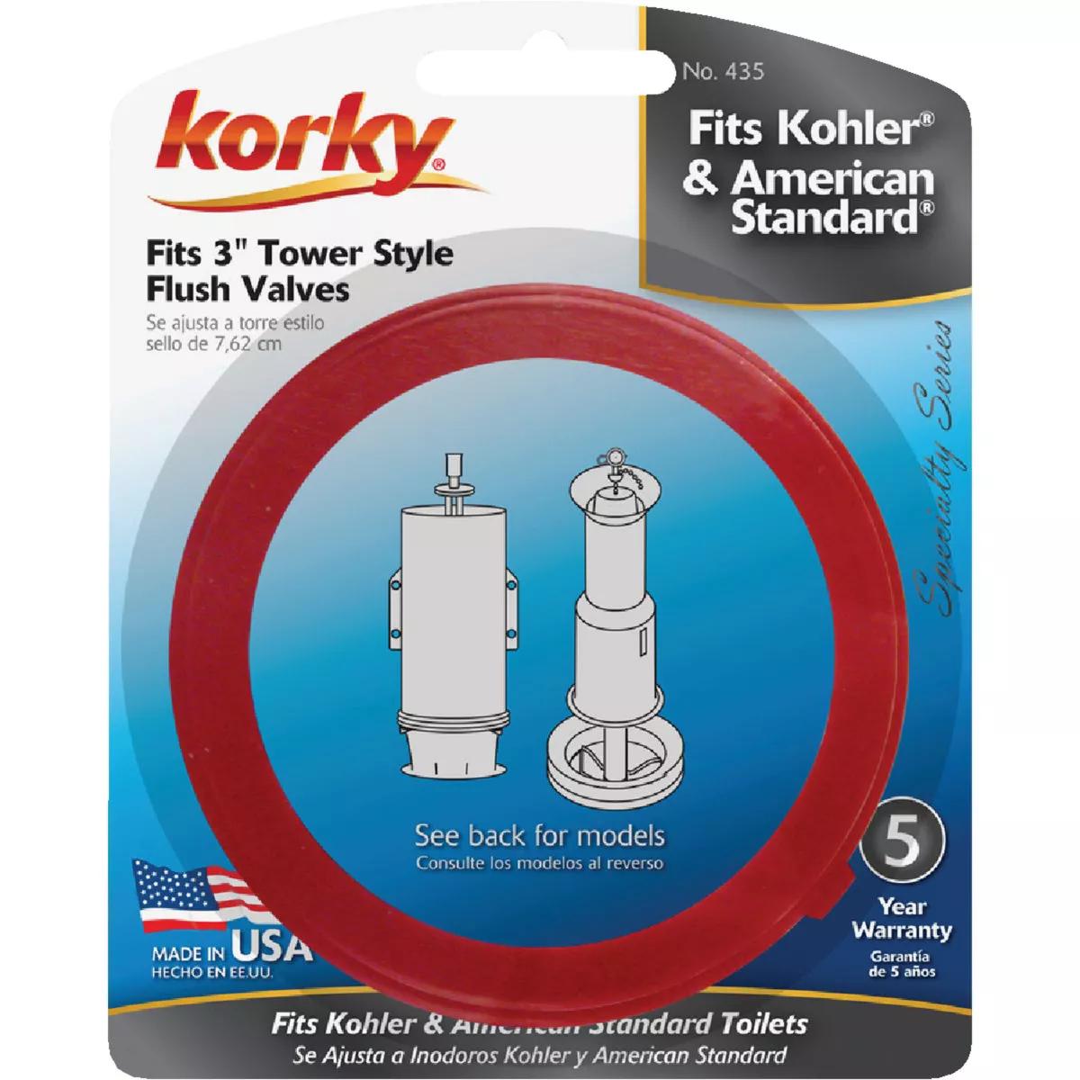 Korky 2X Long Life Toilet Flush Valve Seal Fits Kohler
