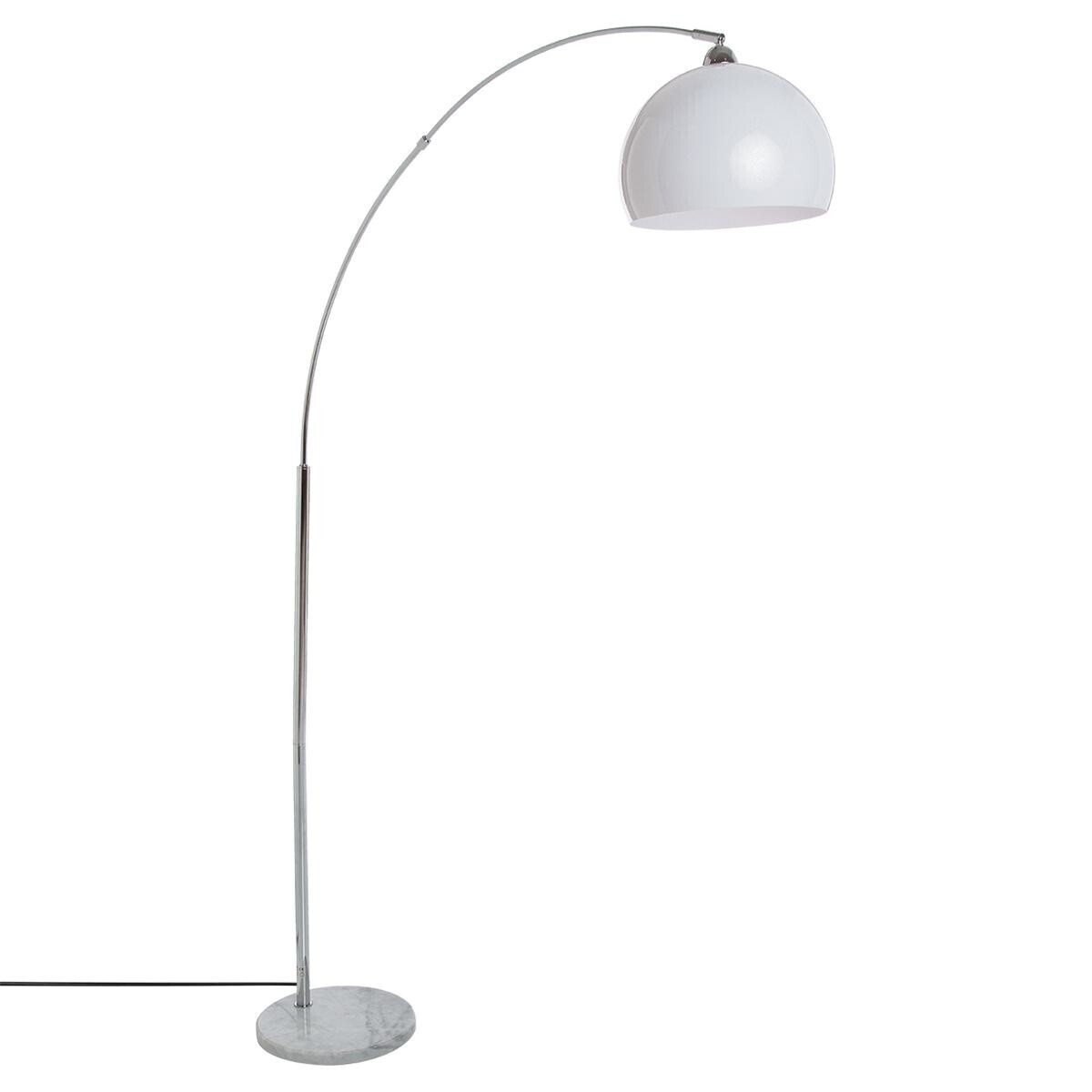 Arc floor lamp "Geda" Marble, White, H.185 cm