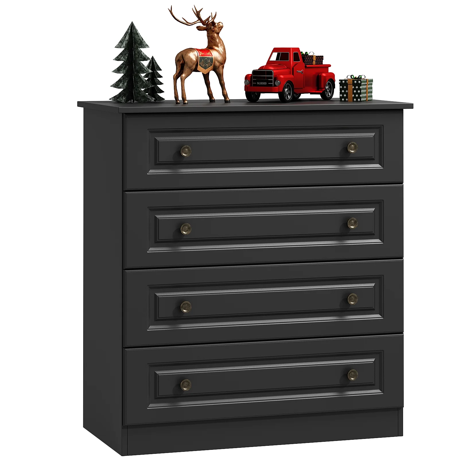 IDEALSOUL Dresser, Black Dresser Tall dresser with Large Storage Space, 4 Drawer Dresser for Bedroom, Hallway, Entryway - Image 13