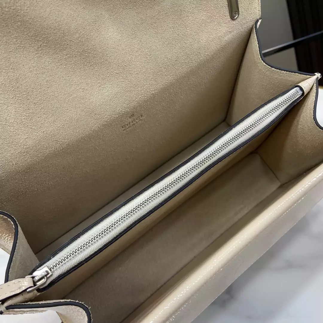 Dionysus Small Shoulder Bag in Light Grey Patent Leather1:1High-quality replica