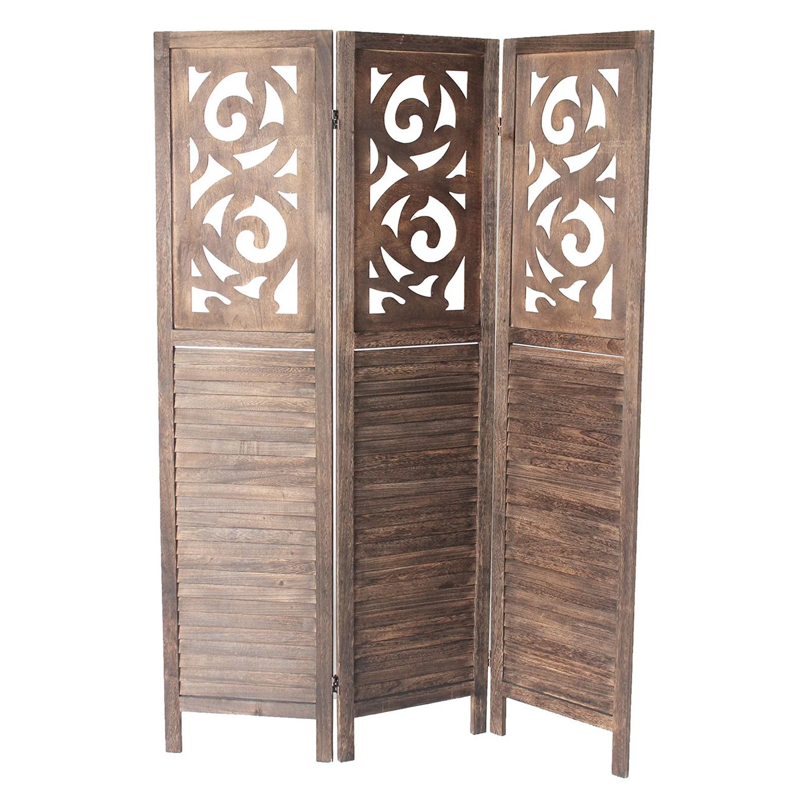 Milton Green Stars Grant 3-Panel Room Divider, Gray