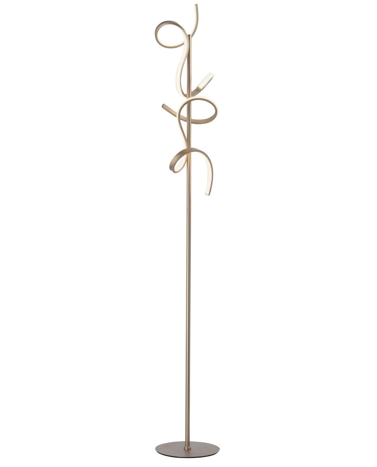 JUST LIGHT Vloerlamp Curls Mat Goud 22Watt incl. Dimmer