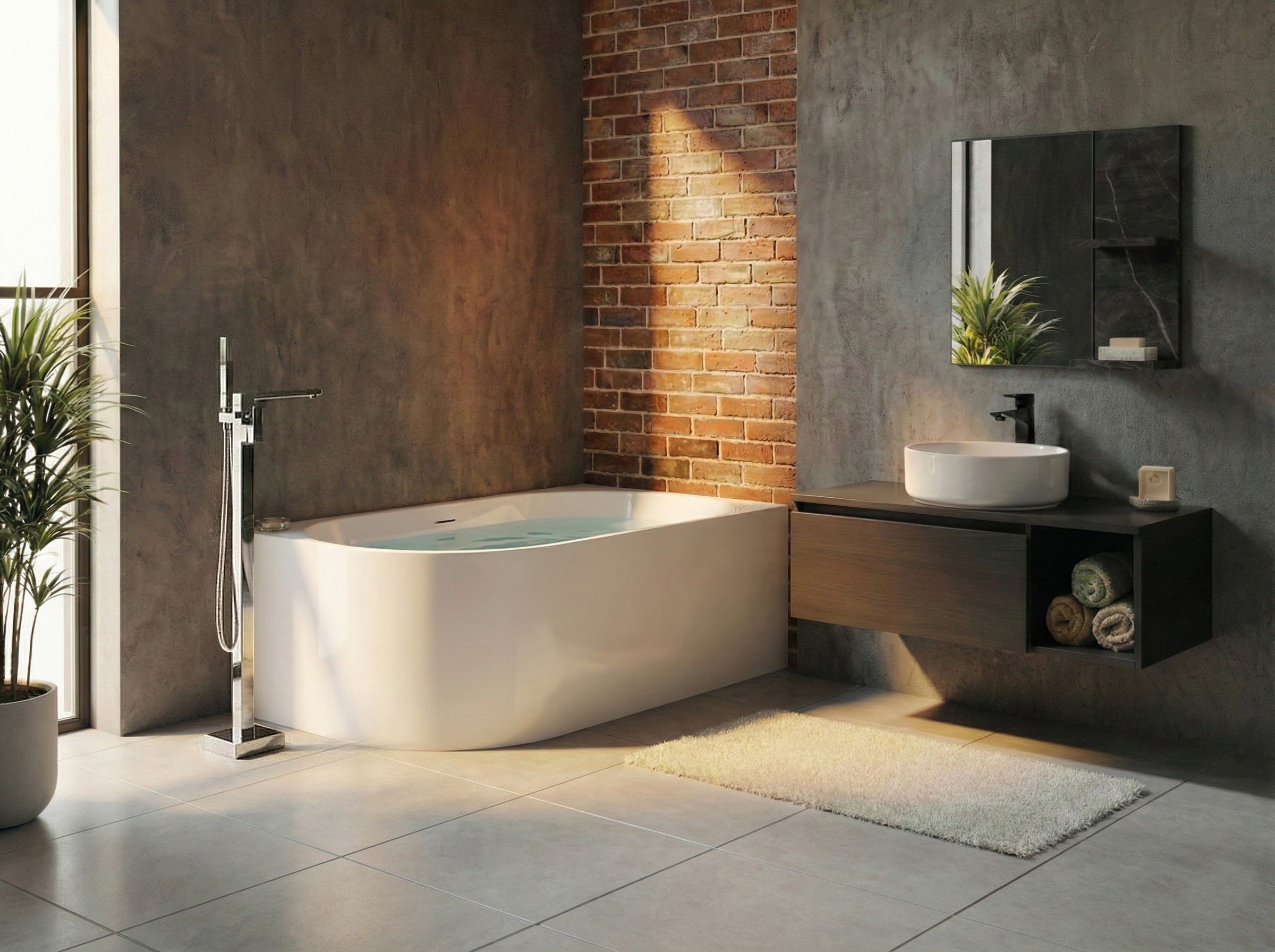 Corner Bath PORTINHO Left Hand 1700 x 800 mm White