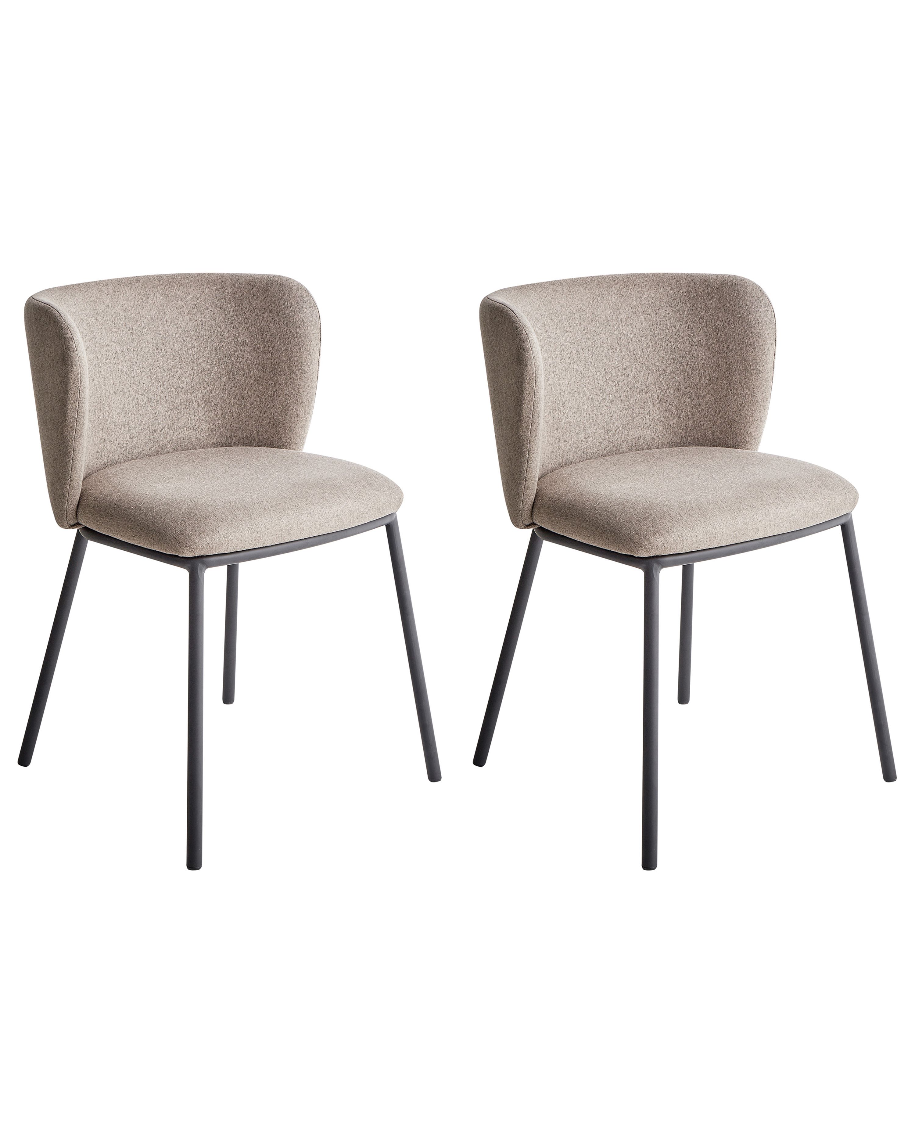 Set of 2 Dining Chairs MINA Fabric Taupe