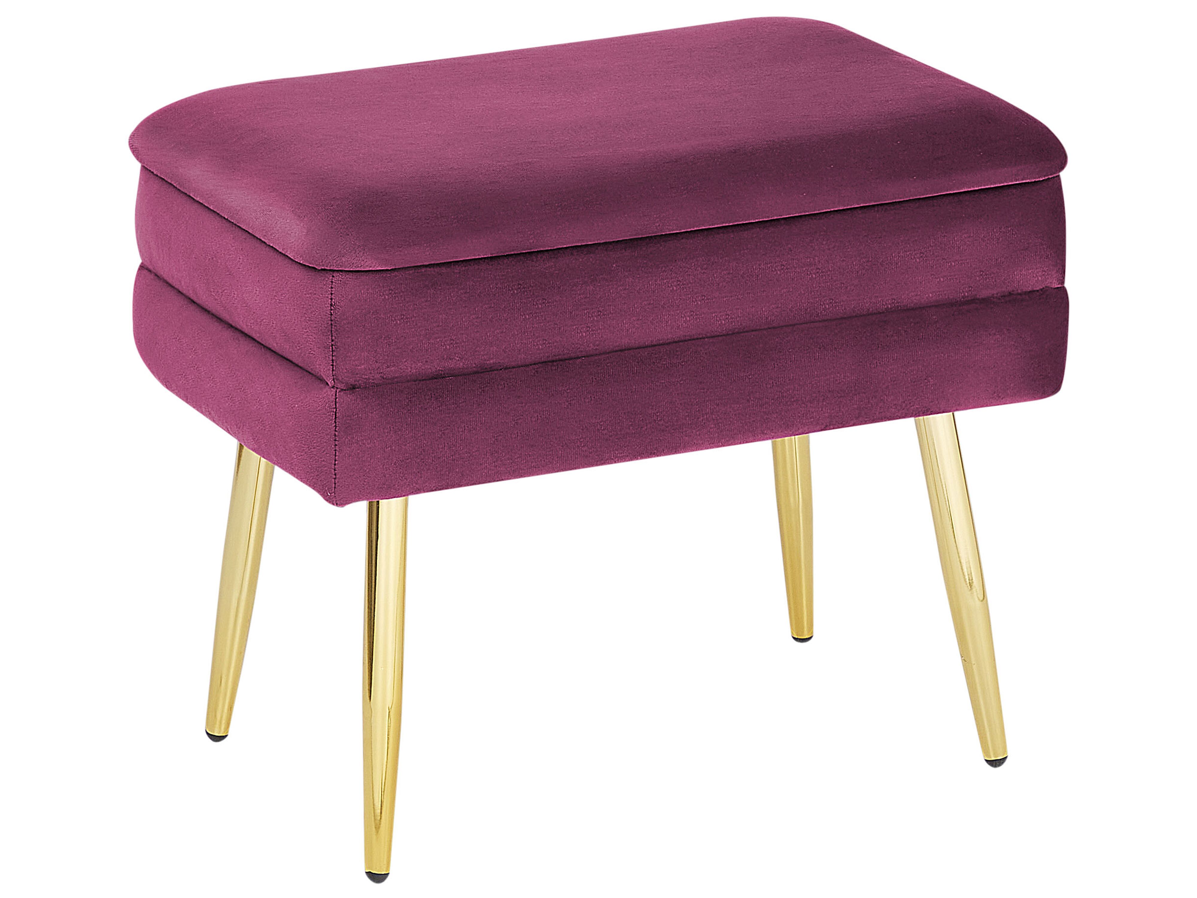 Upholstered Storage Bench ODESSA Velvet Burgundy