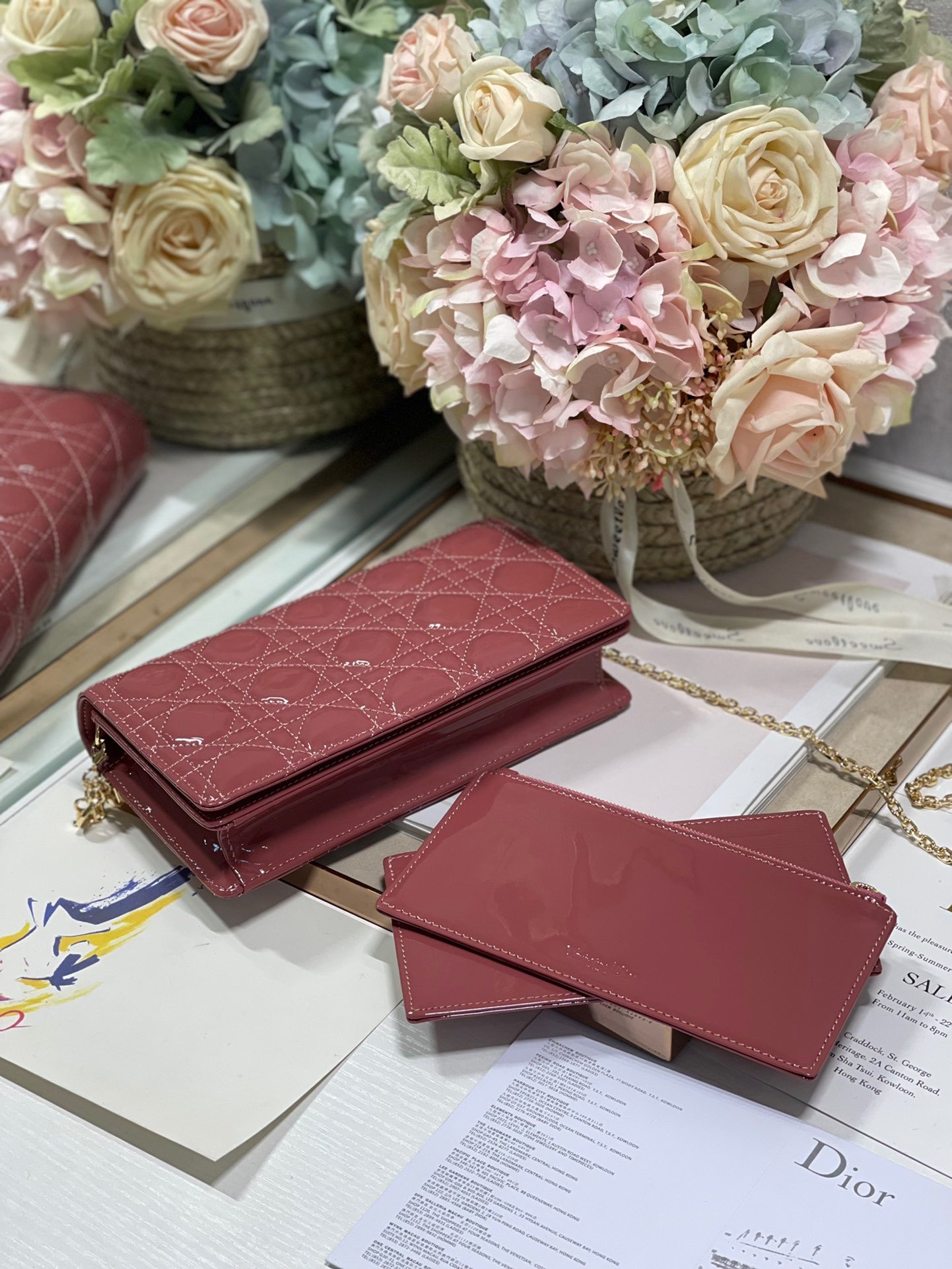Christian Dior Lady Dior Pouch Crimson, For Women, Women’s Handbags 8.5in/21.5cm CD1:1High-quality replica