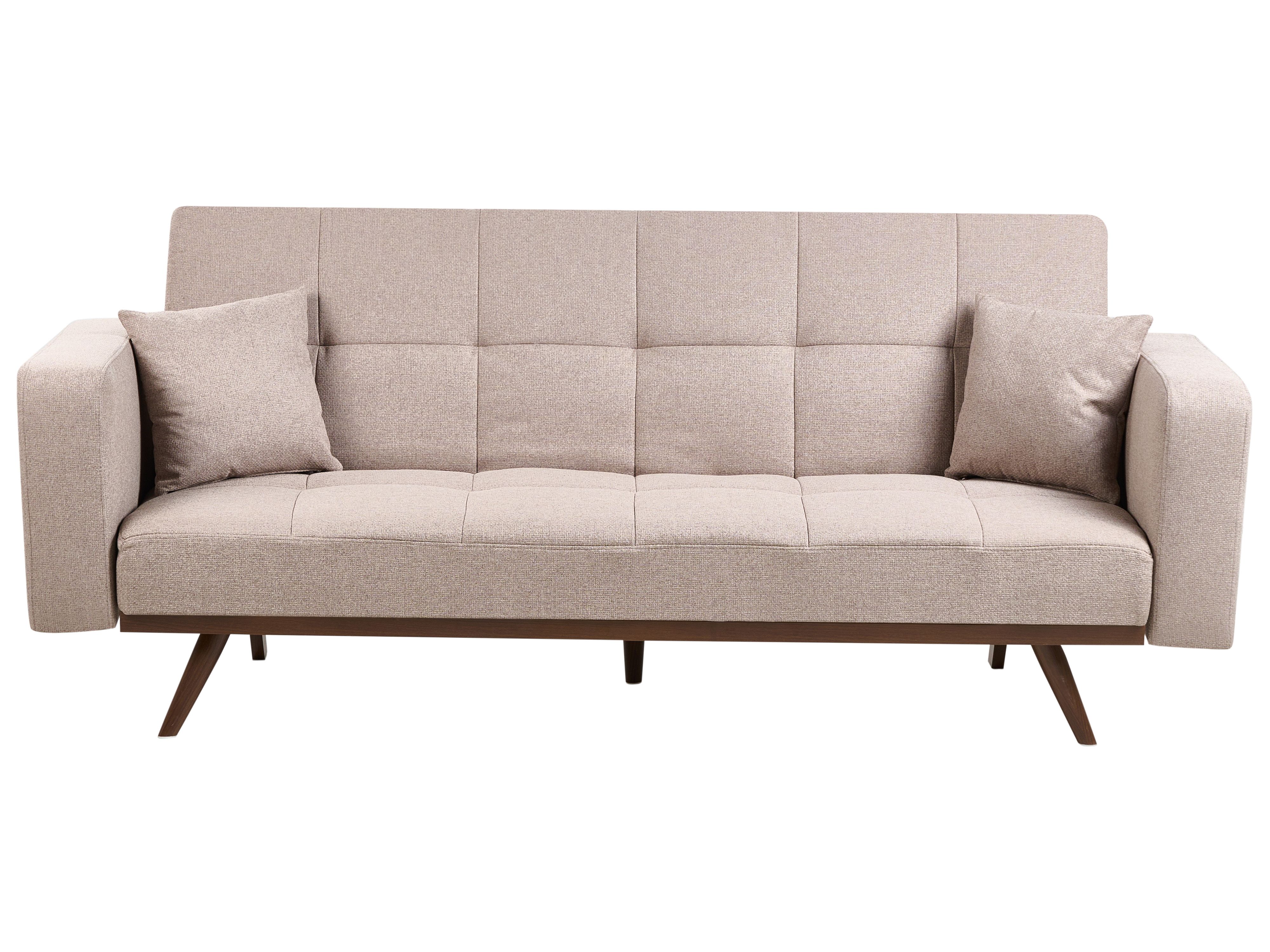 Sofa Bed 3 Seater HJULBY Light Brown