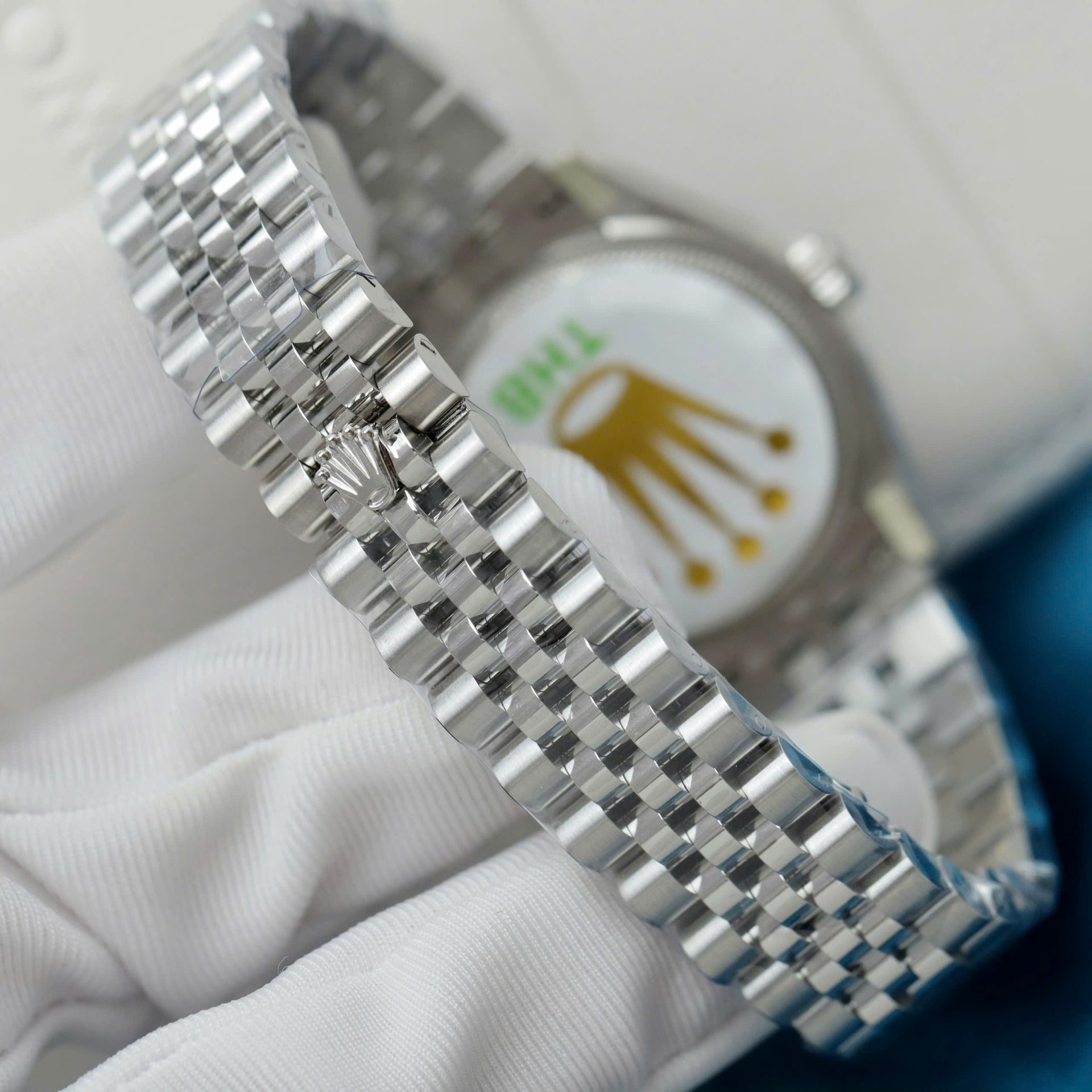 Rolex DateJust Replica Watch Women Blue Flower Dial THB Factory 31mm - Elite Watch Atelier