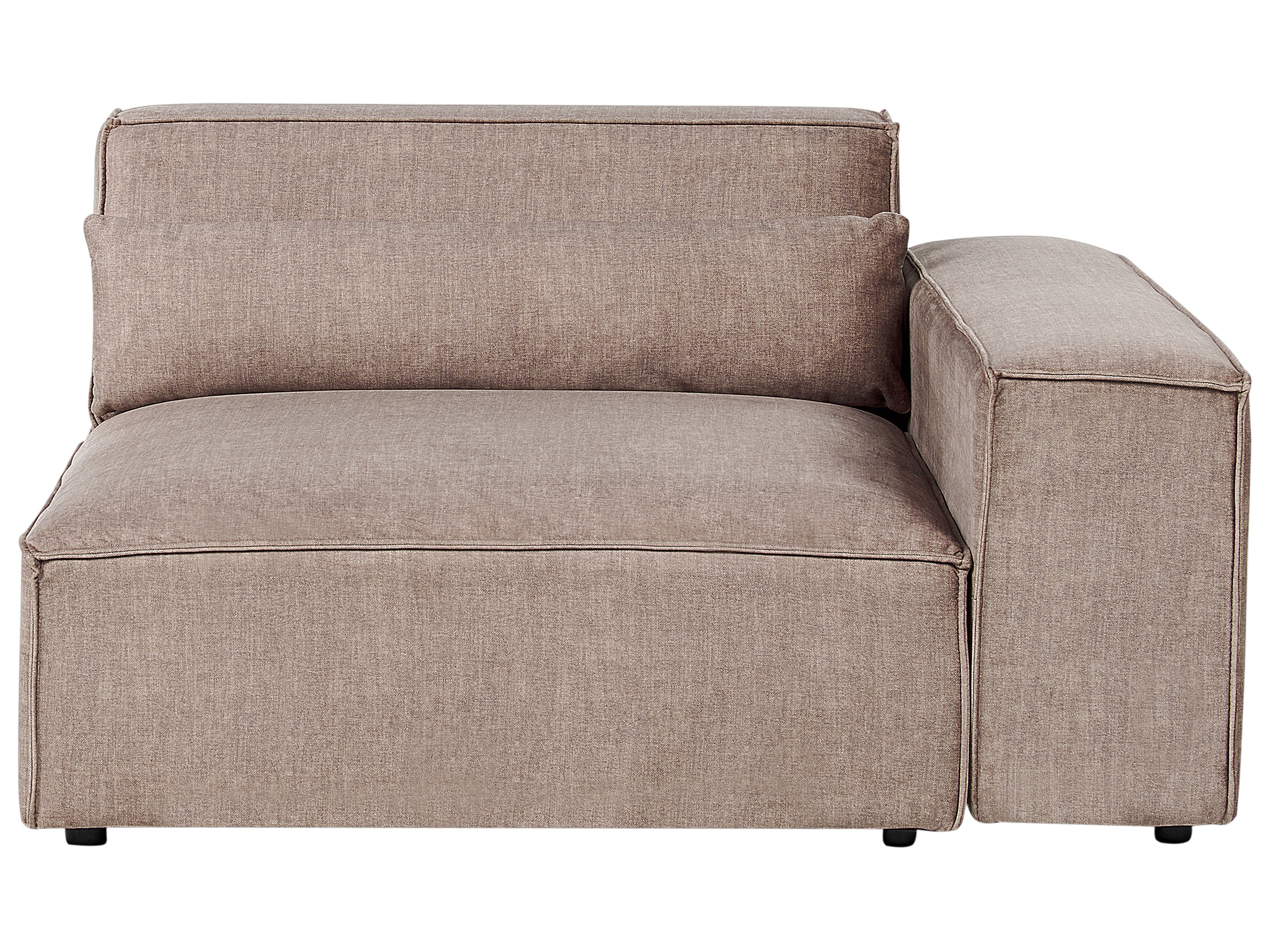Corner Seat HELLNAR Fabric Light Brown Left Hand