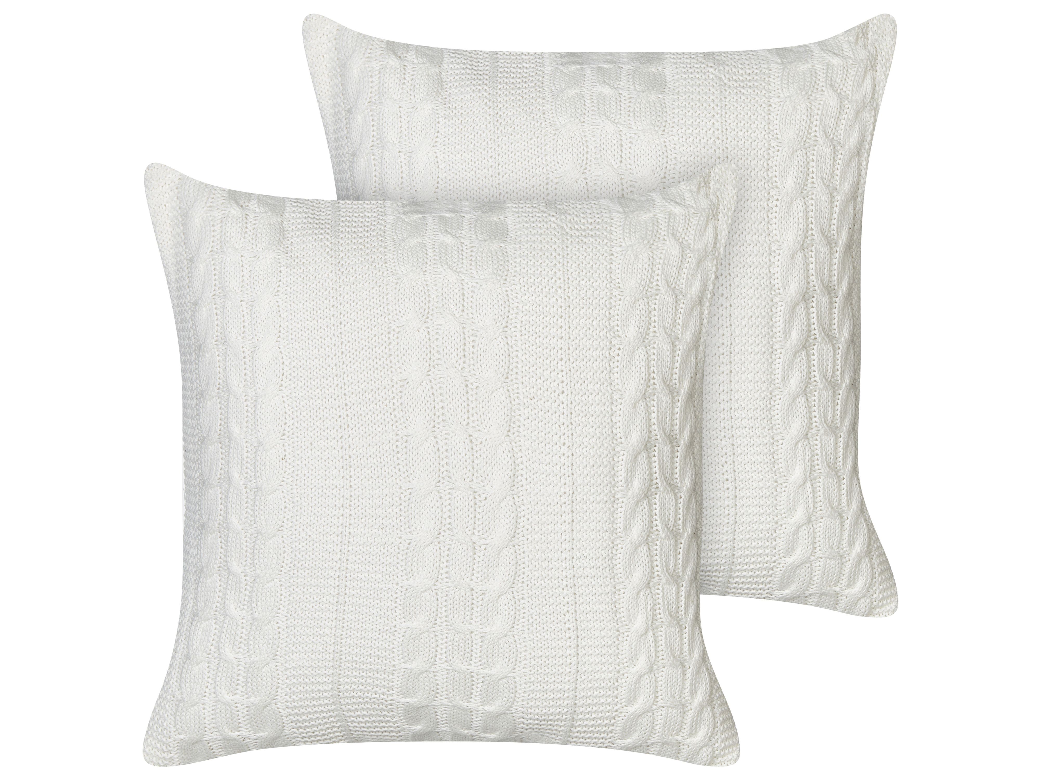 Set of 2 Decorative Cushions CADETIA Cotton 45 x 45 cm White Solid