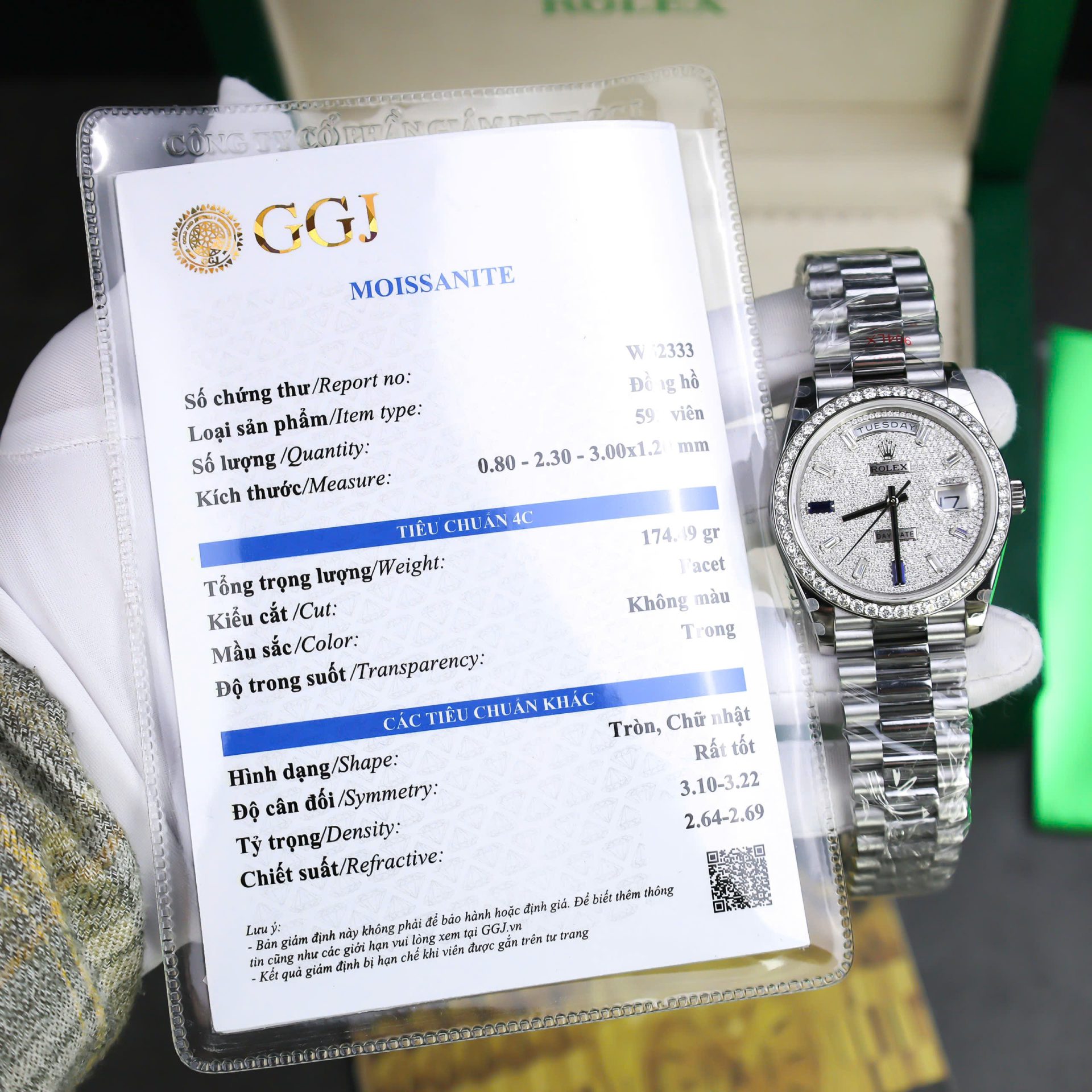 Rolex Day-Date Best Copies Watch Diamonds Moissanite Custom GM Factory 40mm - Elite Watch Atelier