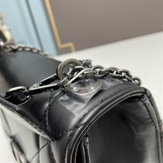 30 Montaigne Chain Bag with Handle Black Maxicannage Lambskin – DB0371:1High-quality replica
