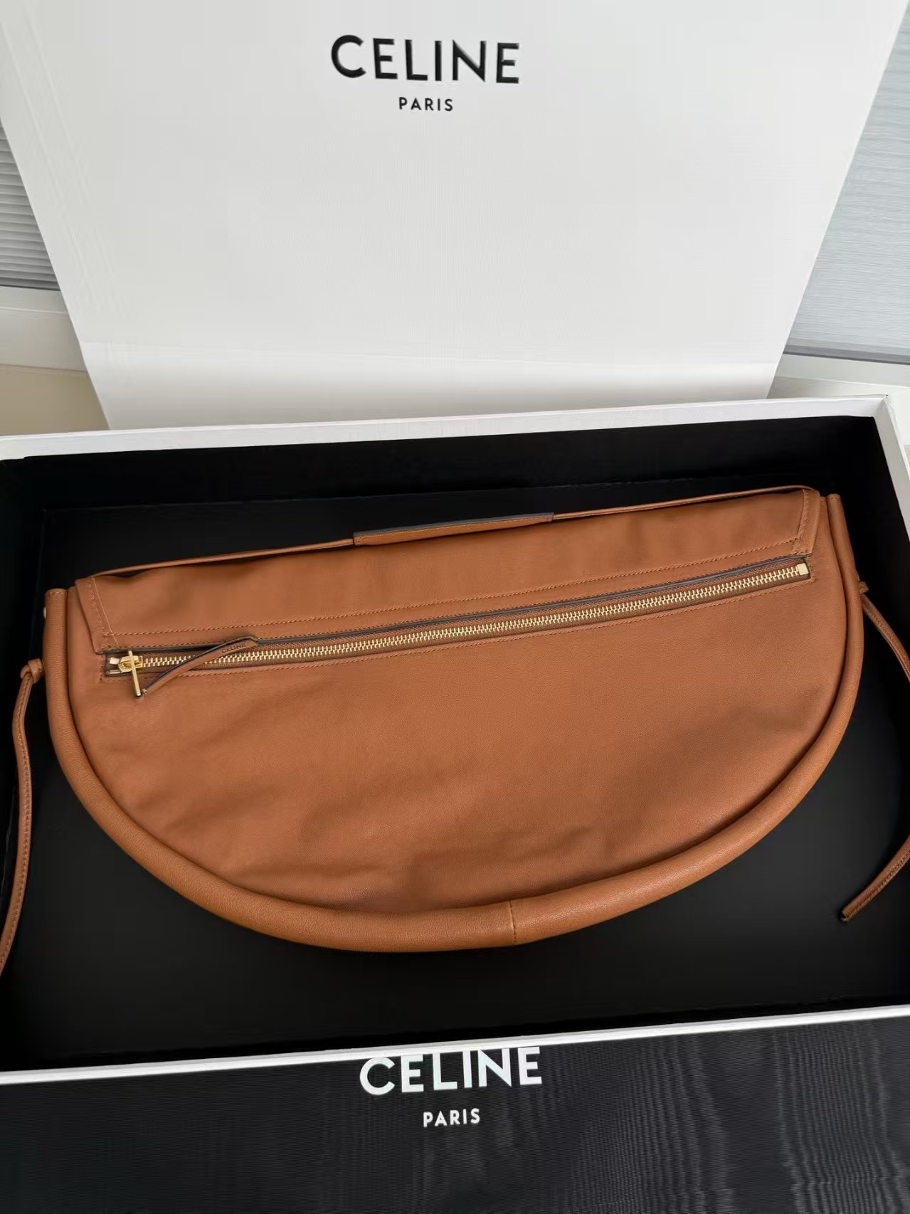 Celine SOFT TRIOMPHE HALFMOON Hand Bag