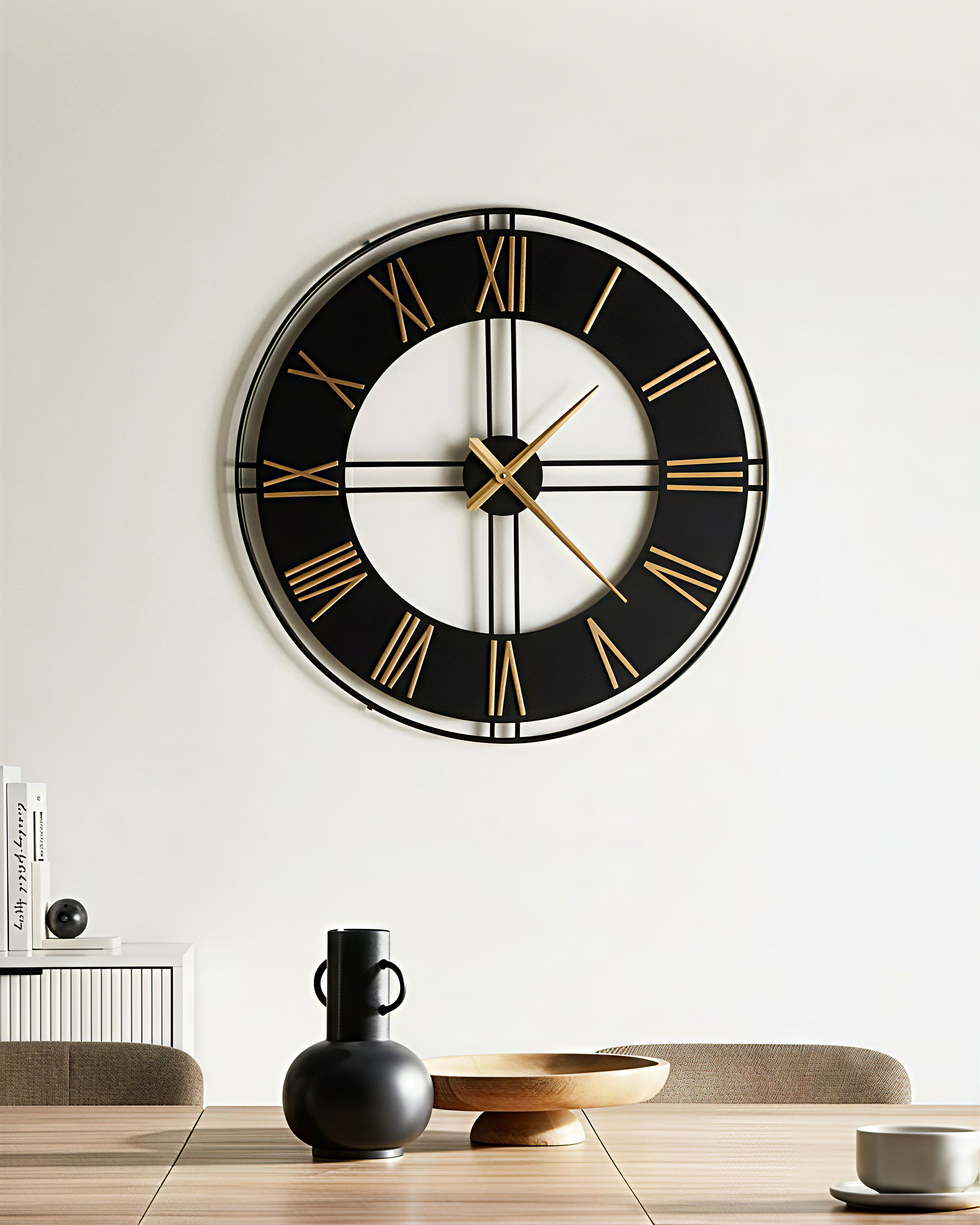 Wall Clock PERIGNY 80 cm Metal Black