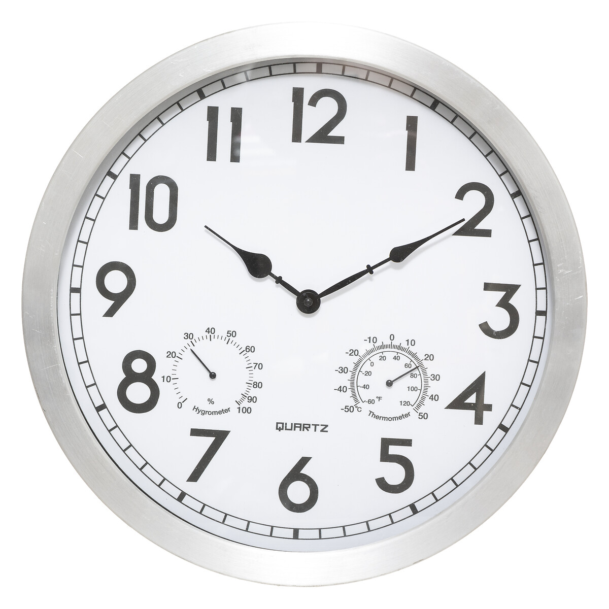 Outdoor clock "Olga" Silver, D.40 cm