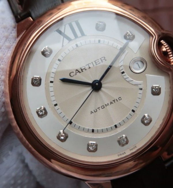 Replica Cartier JF Ballon Bleu 42mm RG White Dial Leather Strap MIYOTA9015 - Top club