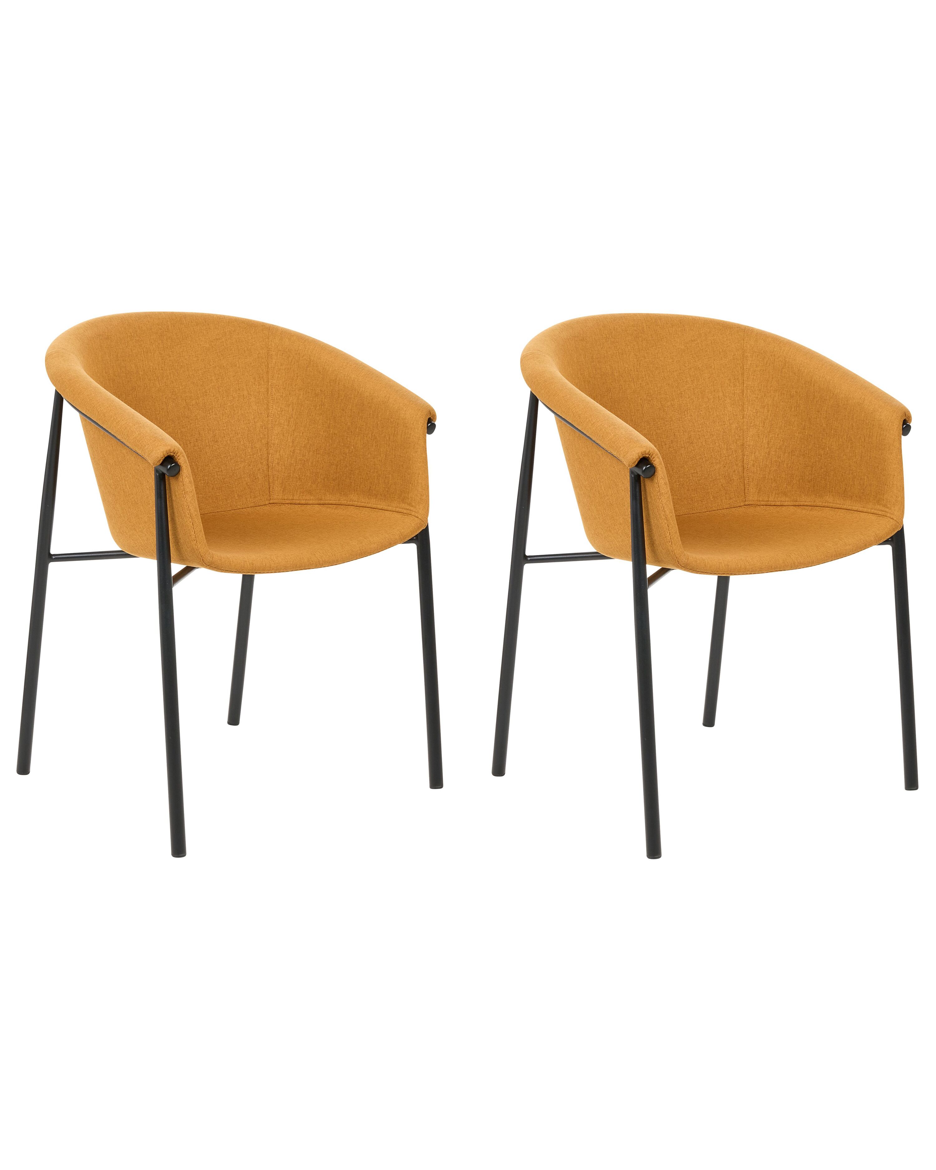 Set of 2 Dining Chairs AMES Fabric Orange