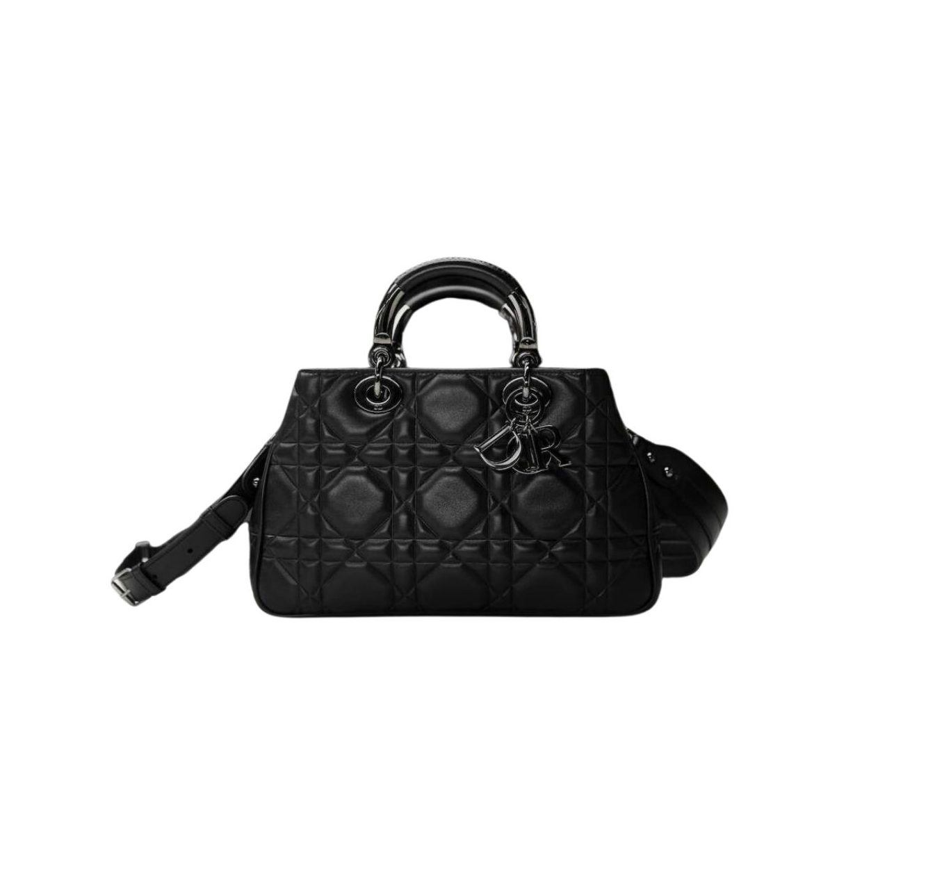 The Medium Lady 95.22 Bag With Black Tone Hardware Black/White/Grey For Women 9.5in/ 24cm1:1High-quality replica