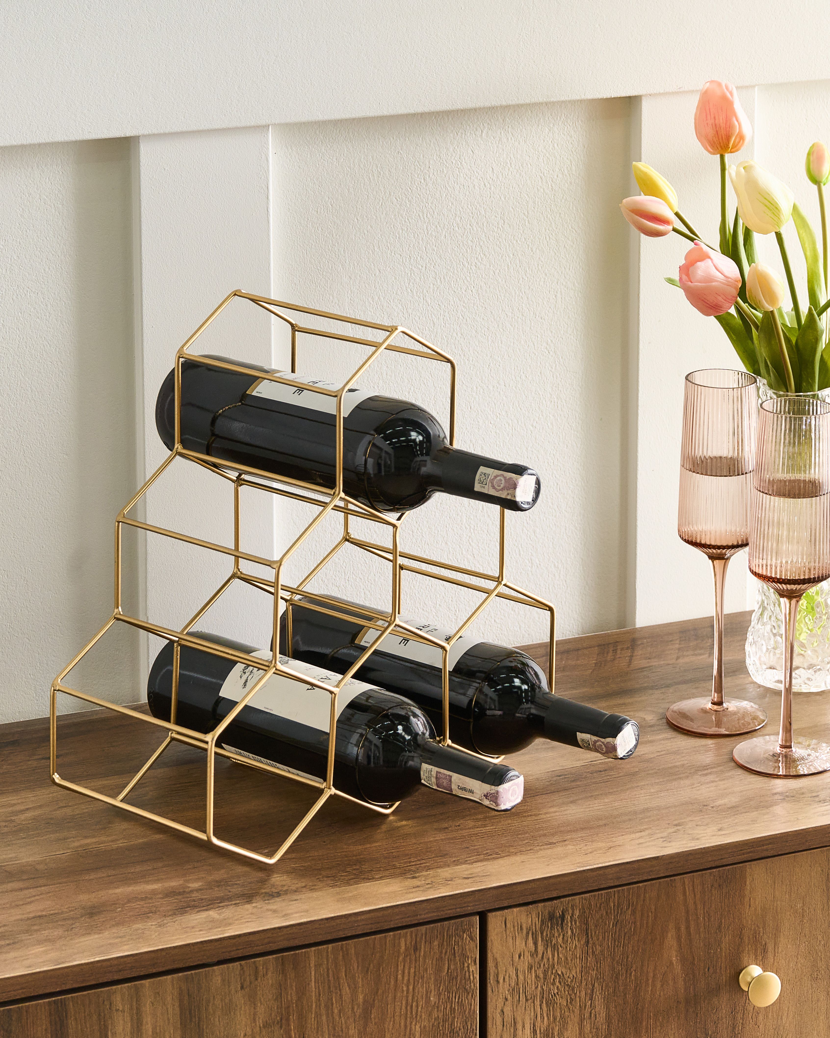 Wine Rack LISTOWEL Metal Gold
