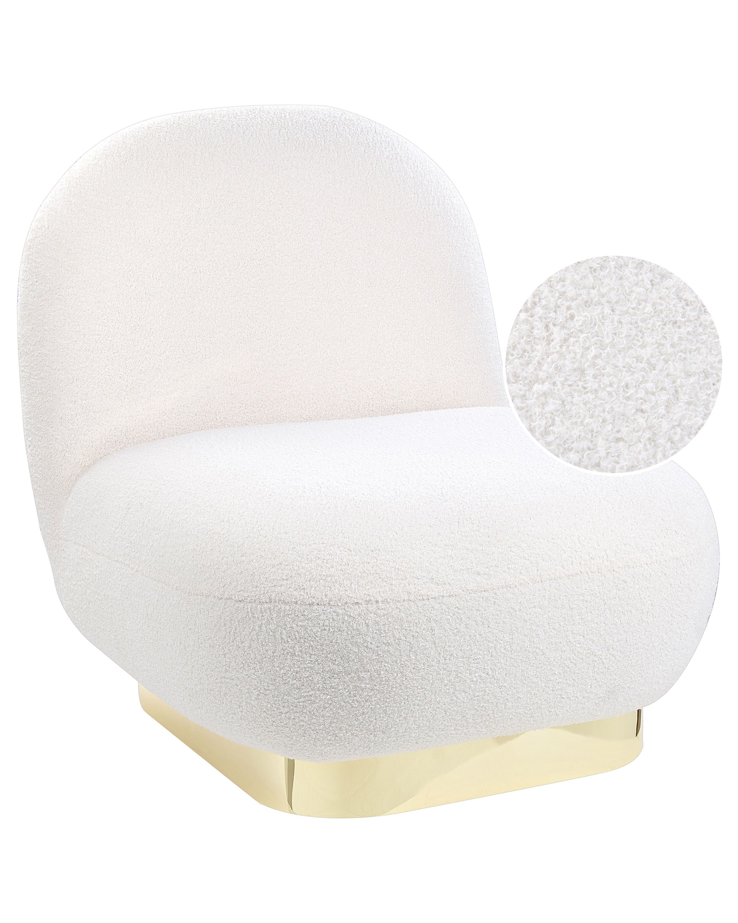 Armchair LOVIISA Boucle White