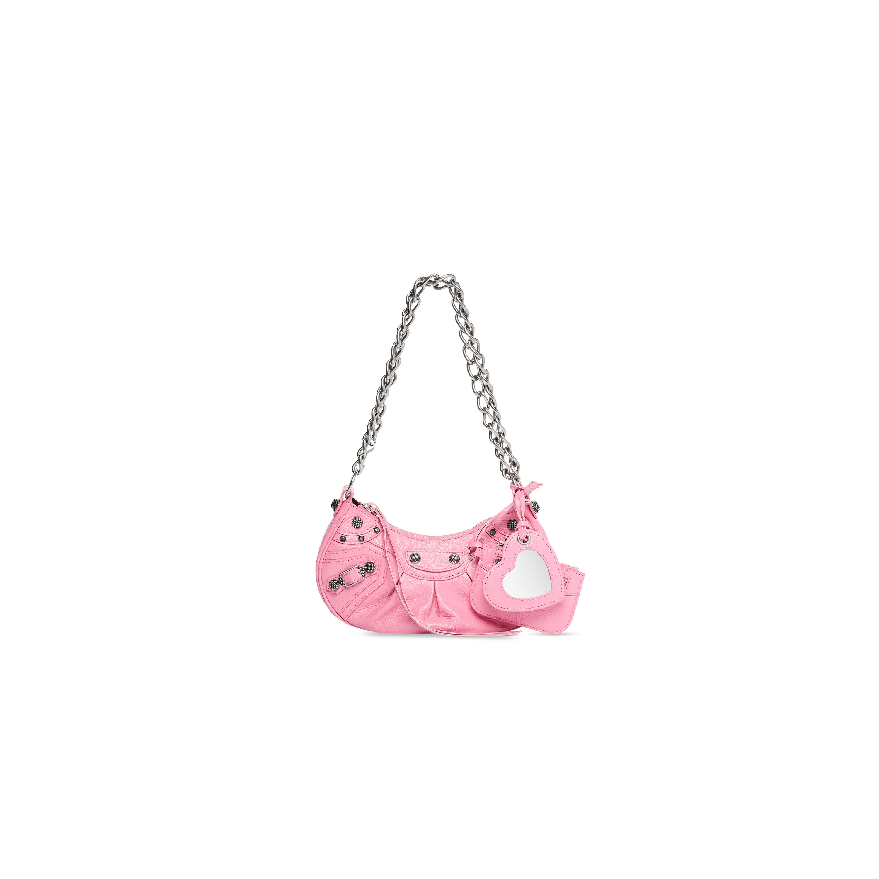 WOMEN'S LE CAGOLE XS SHOULDER BAG WITH CHAIN IN PINK - Replicaclubs