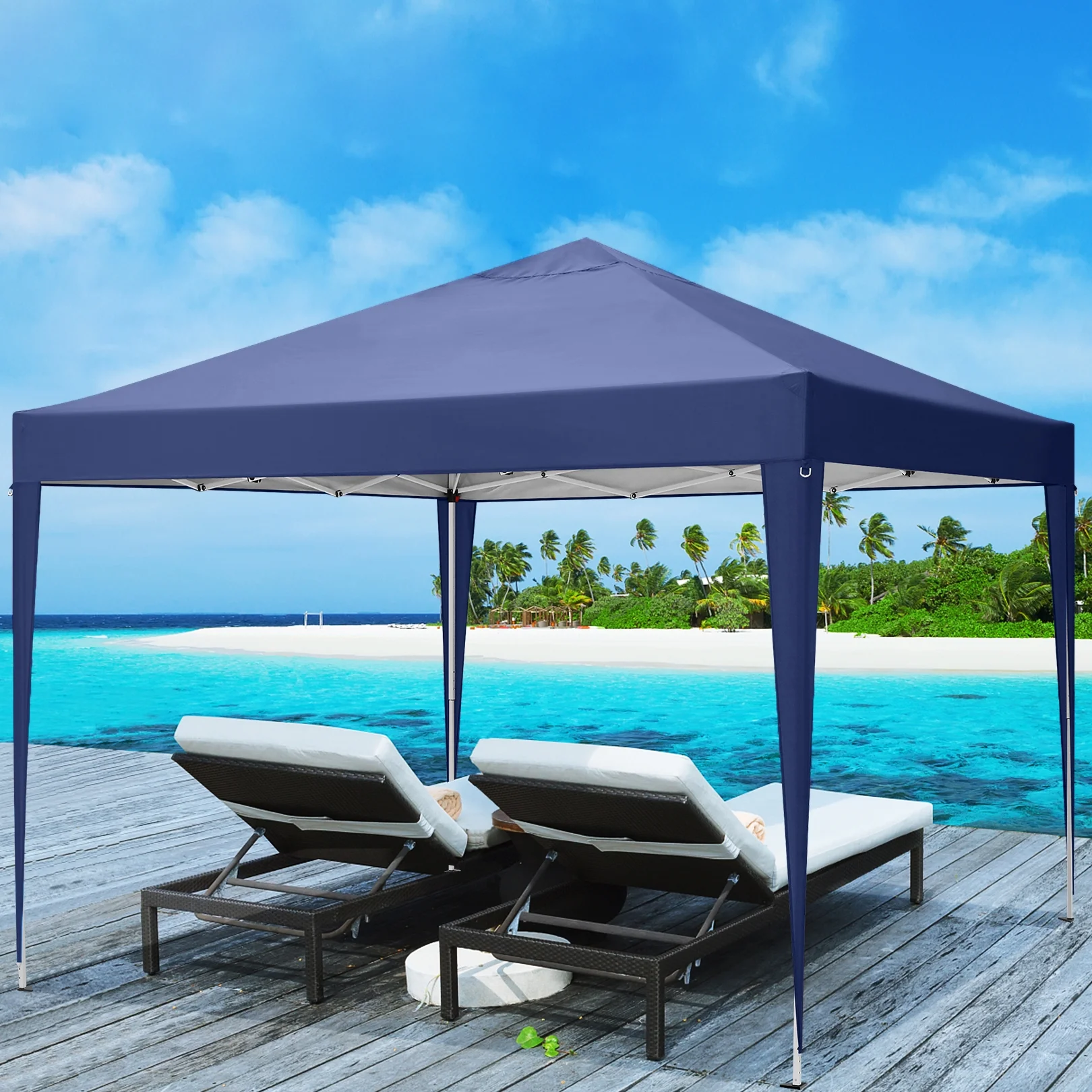 SANOPY 10'x10' EZ Pop Up Canopy Tent Outdoor Party Instant Shelter Portable Folding Beach Canopy with 4 Sandbag & Carrying Bag, Black - Image 17