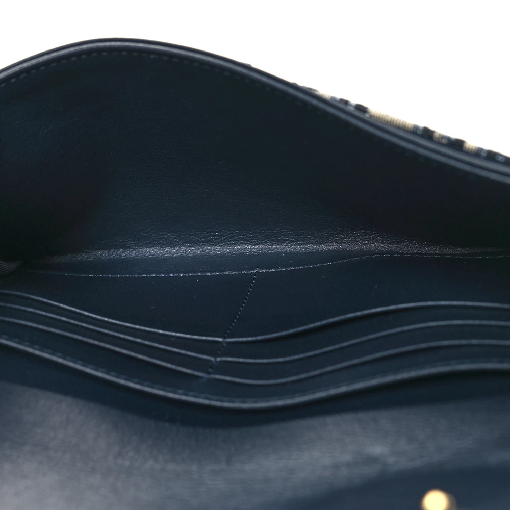 Dior Mirror Quality Replica – Saddle Wallet with Brass Chain1:1High-quality replica