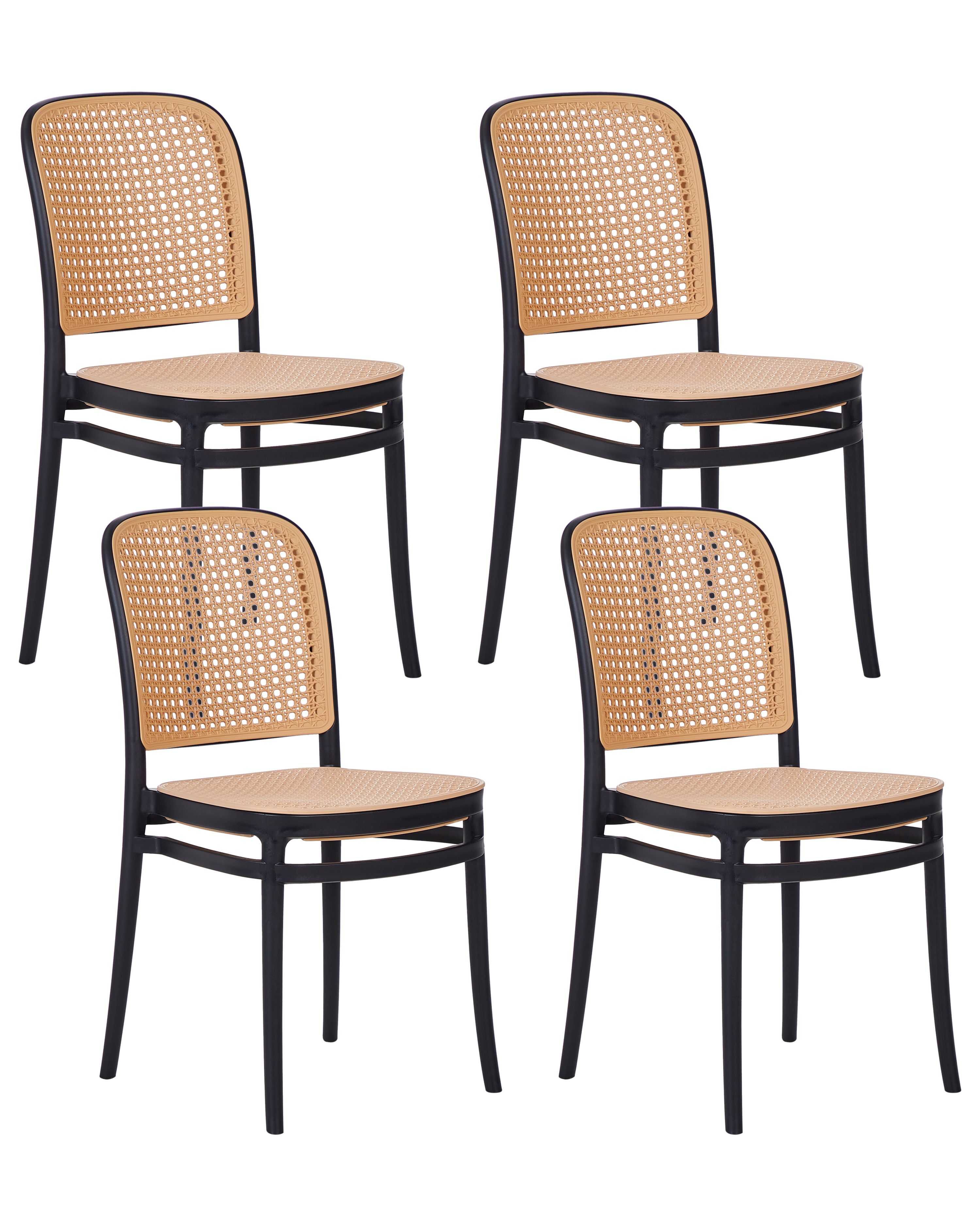 Set of 4 Garden Chairs PLOSE Beige