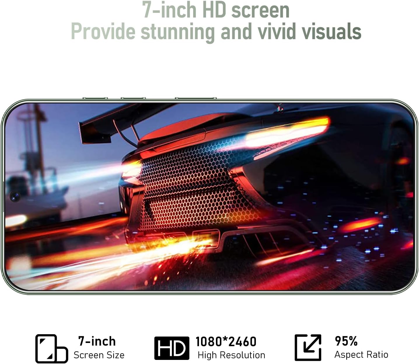 I24 Ultra Unlocked Phone 8GB+256GB Android Cell Phone 7 inch HD Screen Mobile Phone 108MP+48MP Camera 6800 mAh Extra Large Battery 5G Dual SIM (Titanium Green)