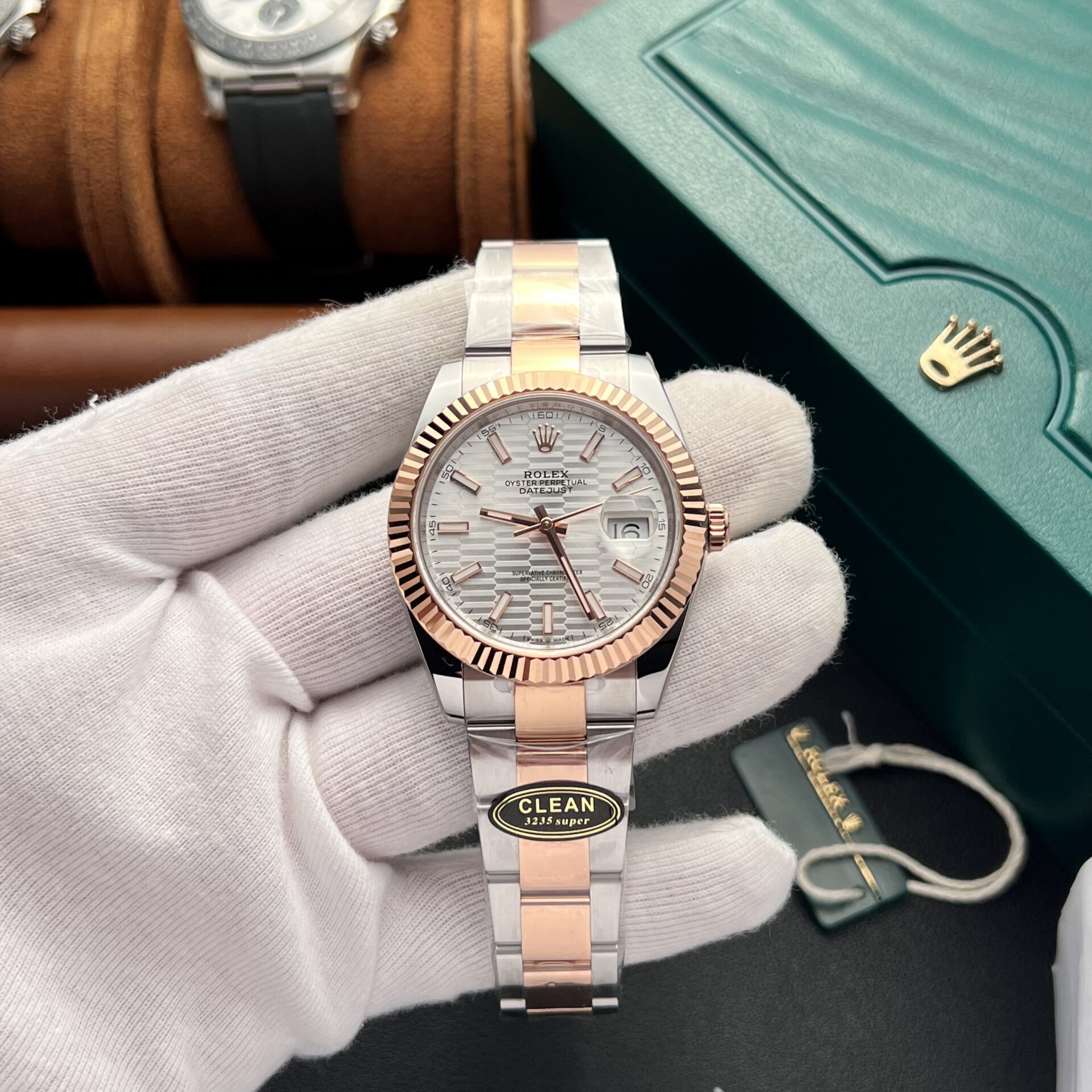 Rolex DateJust Silver Gold Dial Replica 1:1 Watch Demi Clean Factory 41mm - Top club
