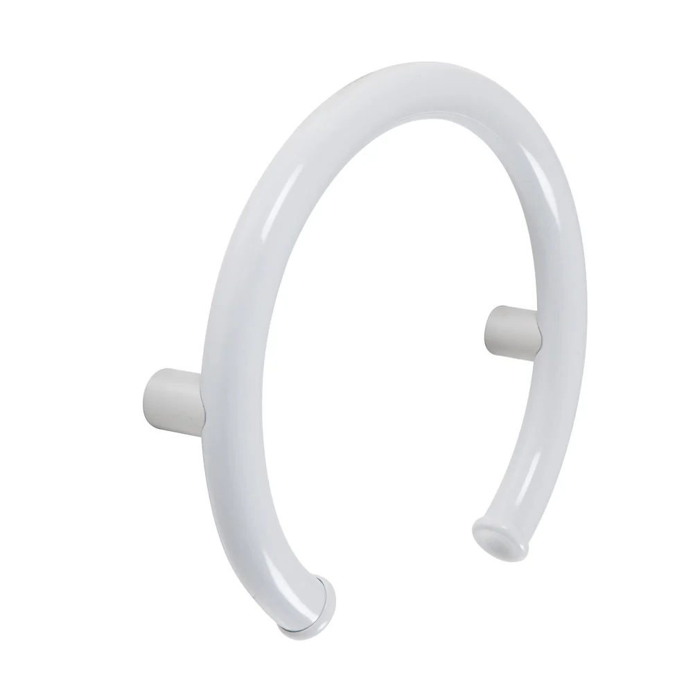 White Curved Grab Bars, Ponte Giulio Maxima Round Grab Bars - Abilene Artificial Limb
