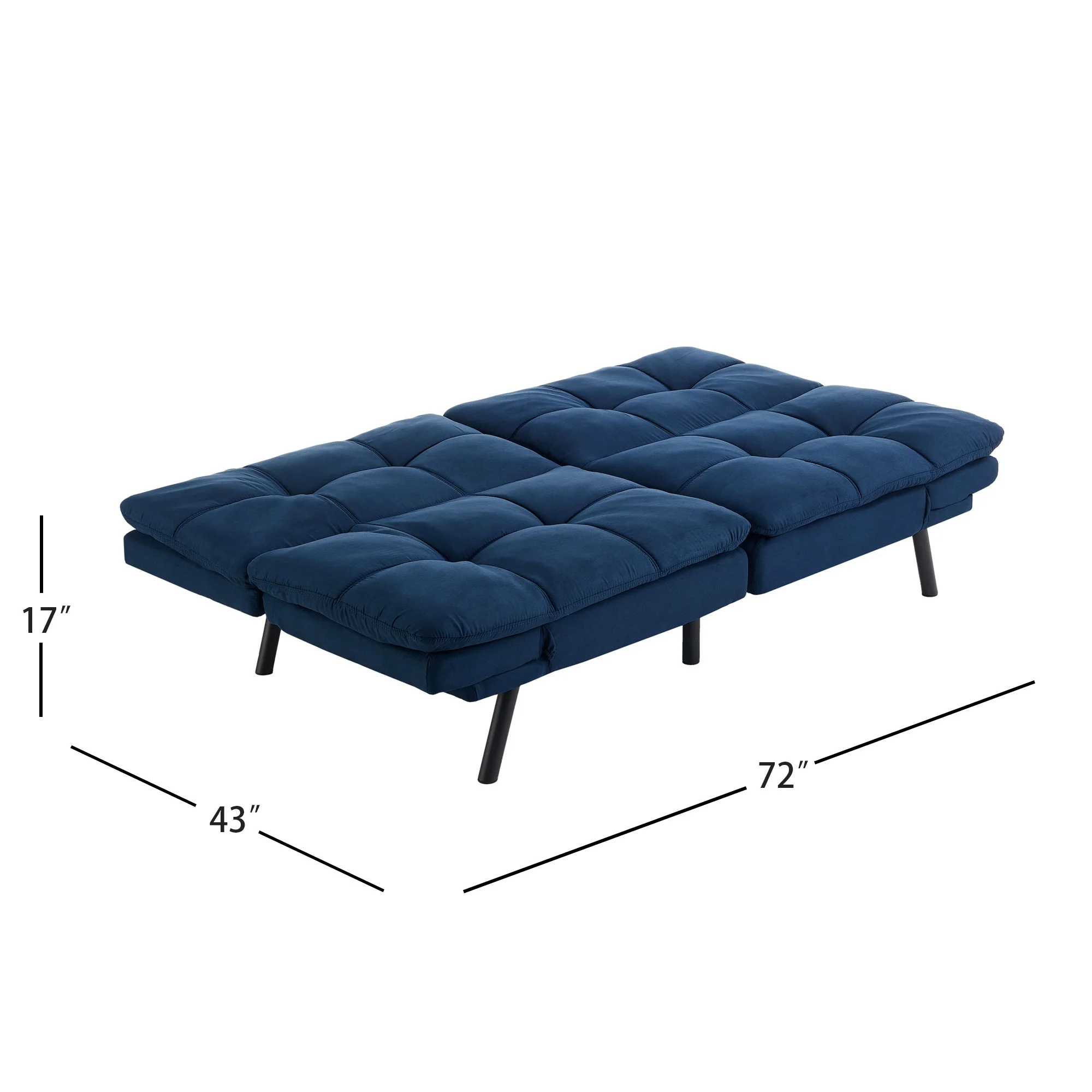 Mainstays Memory Foam Futon with 72",Black - Image 24