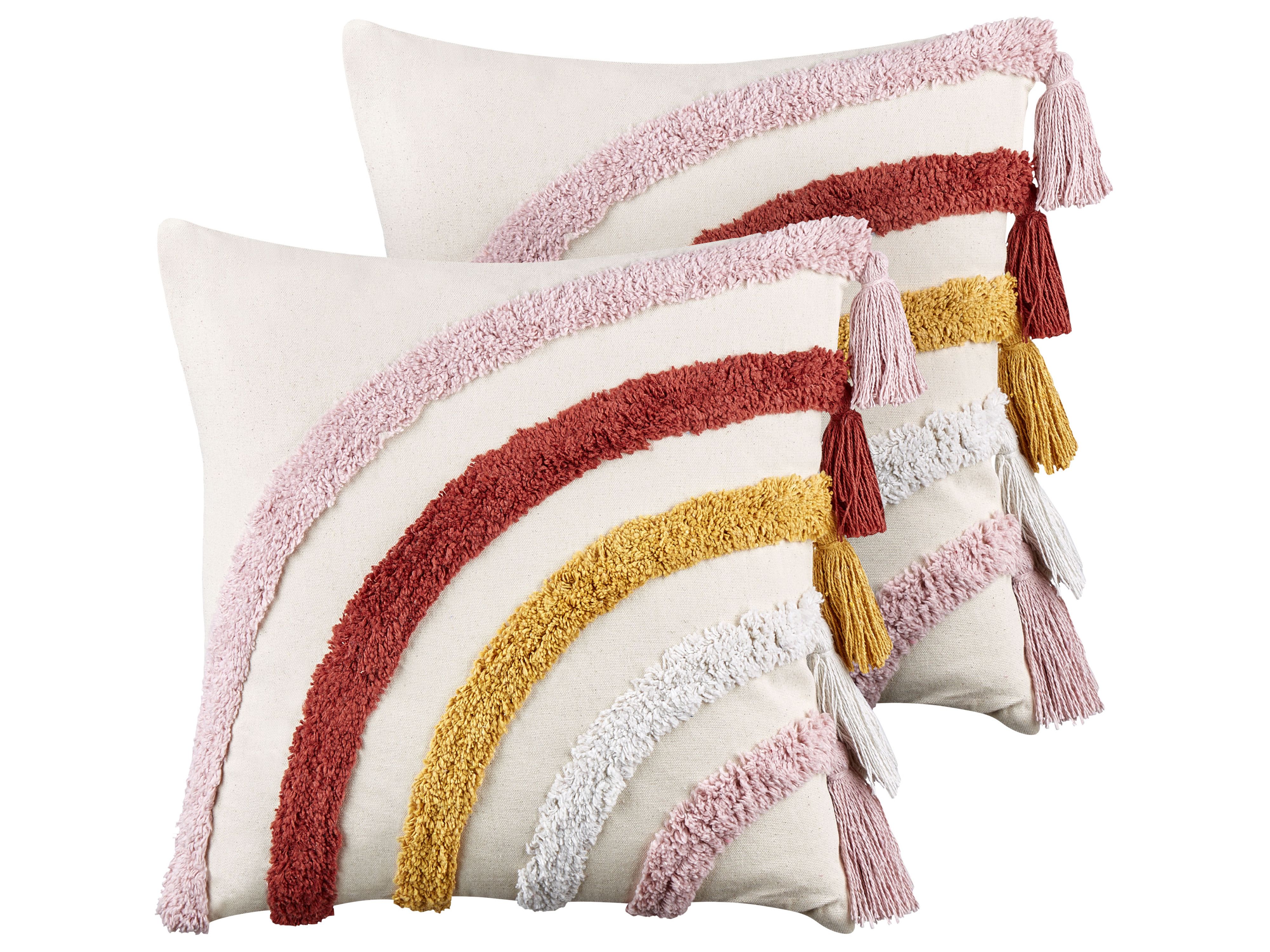 Set of 2 Decorative Cushions RAINSTAR Cotton 45 x 45 cm Multicolour