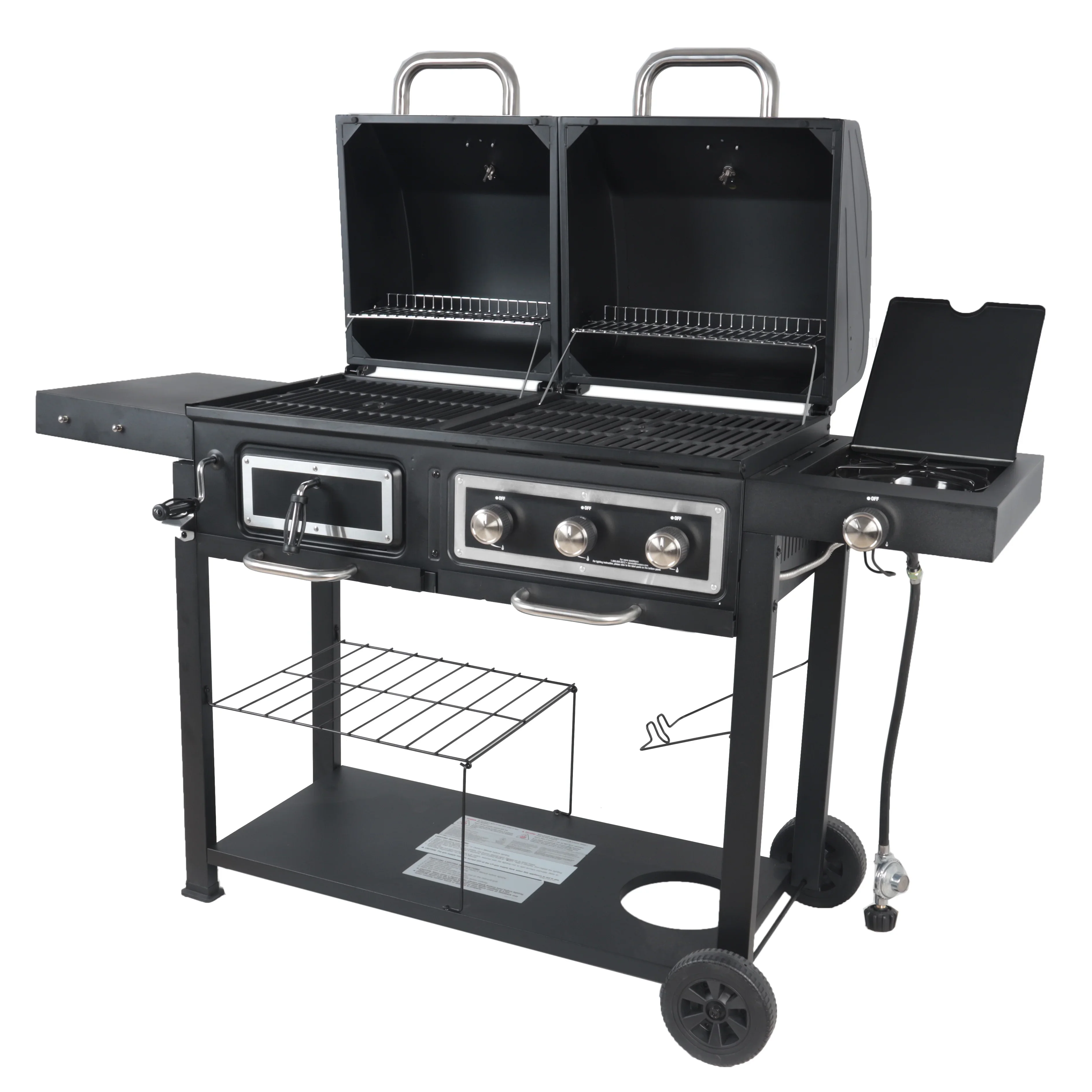 Dual Fuel Gas And Charcoal Combo Grill, Black With Stainless - GBC1793W - Image 14 Dual Fuel Gas And Charcoal Combo Grill, Black With Stainless - GBC1793W - Image 14