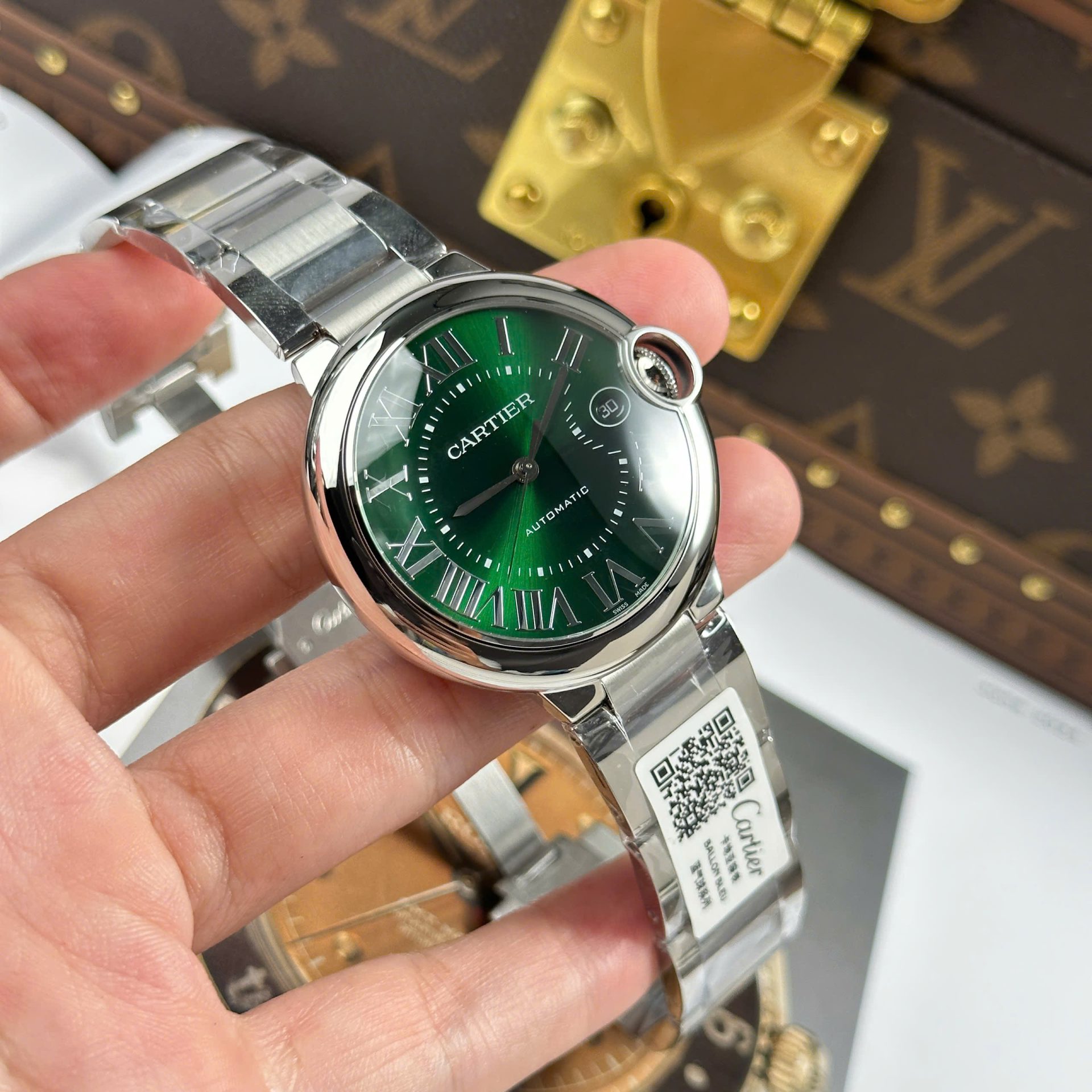 Cartier Ballon Bleu Best Replica Watch Green Dial Metal Wire AF Factory 40mm - Top club