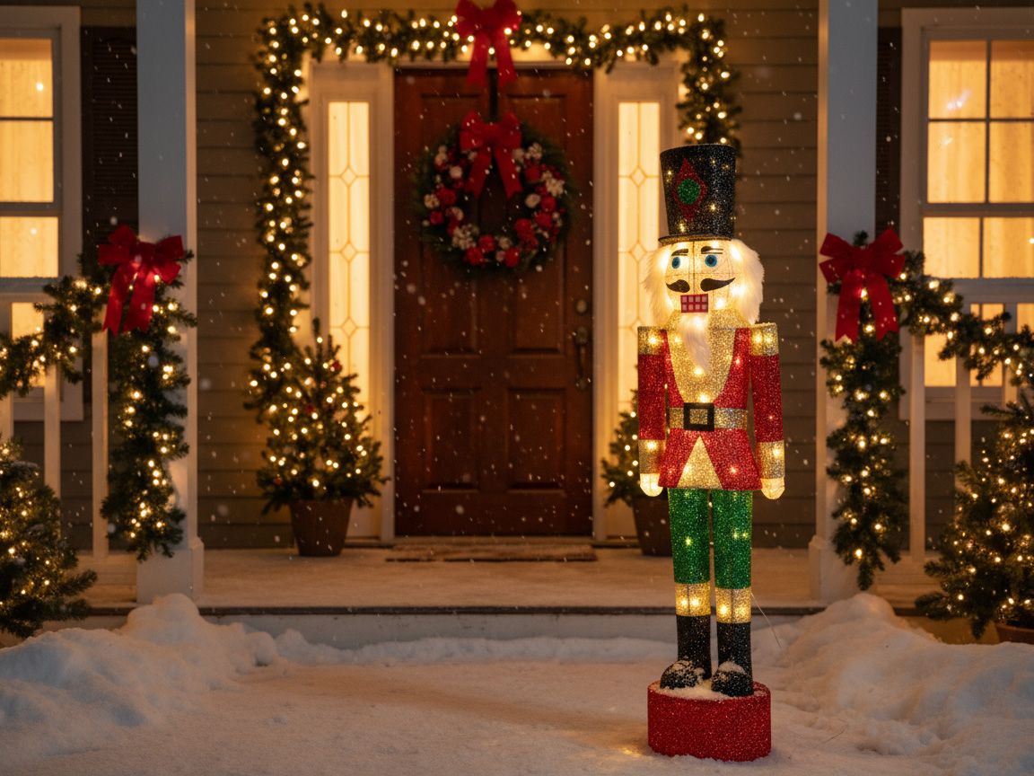 Outdoor Decoration LED HORNAVAN Nutcracker 120 cm Multicolour