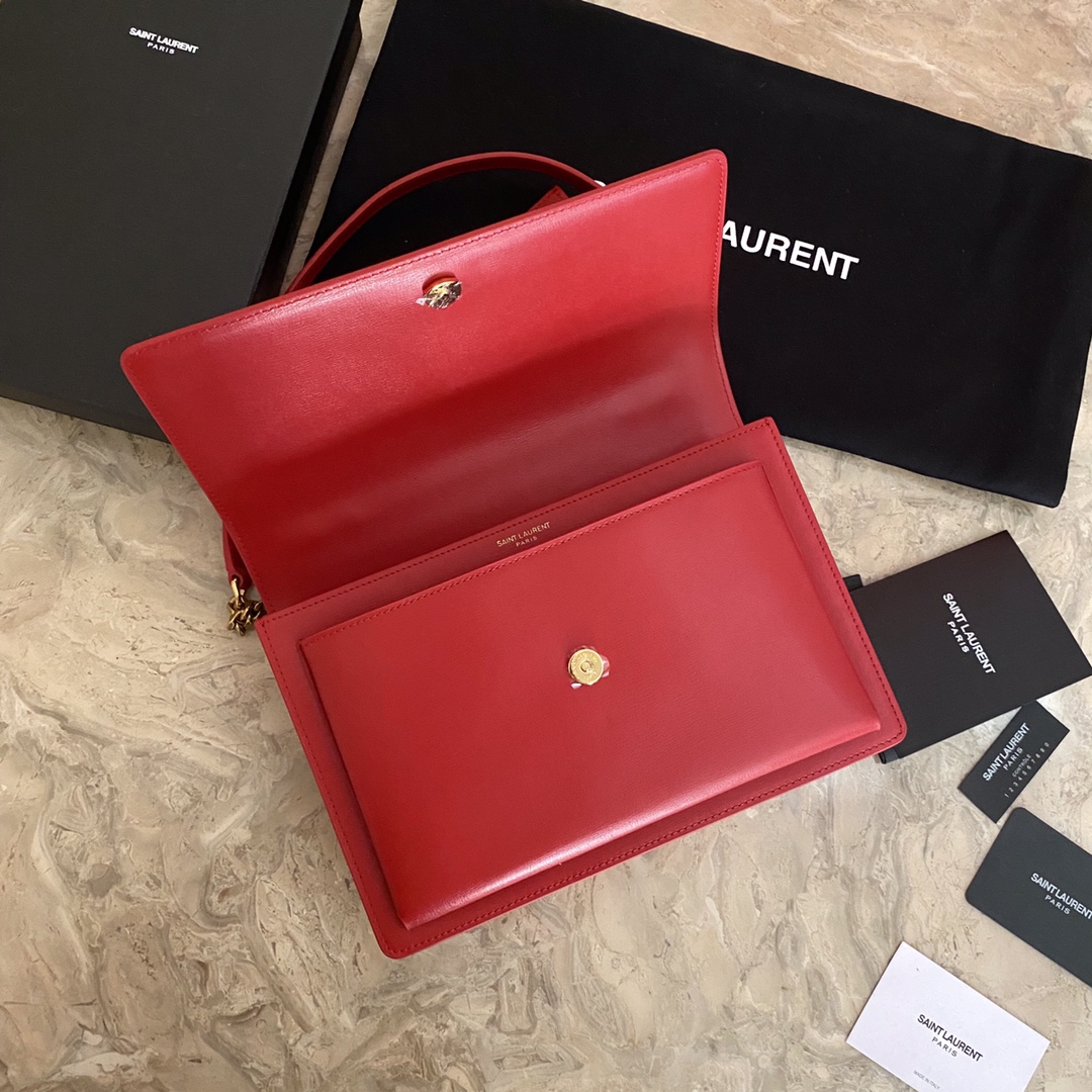 MEDIUM SUNSET SATCHEL IN SMOOTH LEATHER1:1High-quality replica