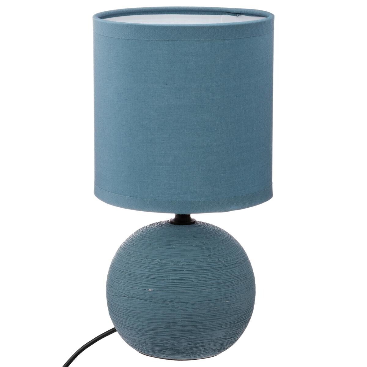Ceramic lamp "Tim&eacute;o" Blue stripe, H.25 cm