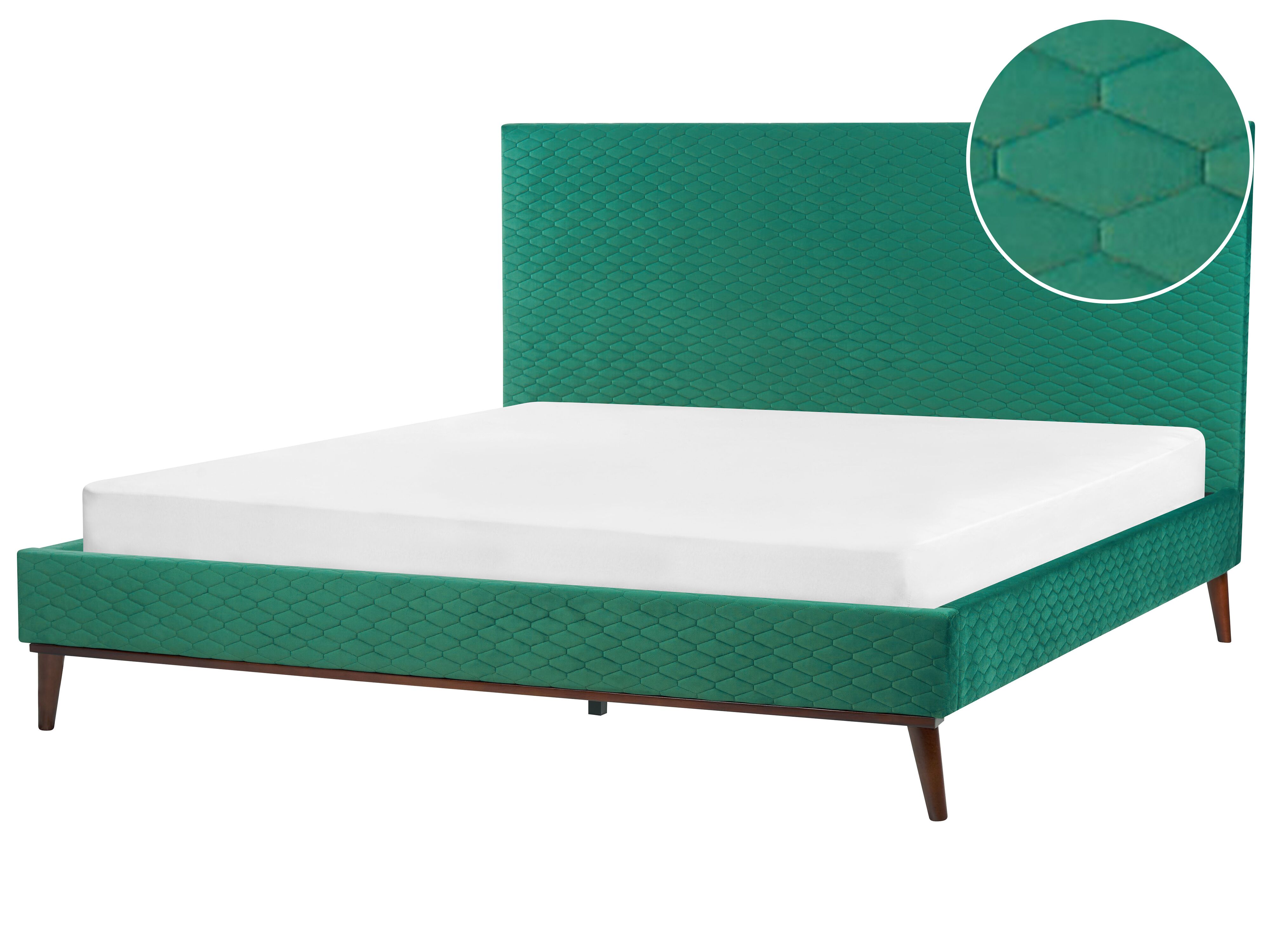 Bed Velvet BAYONNE 180 x 200 cm (EU Super King) Green