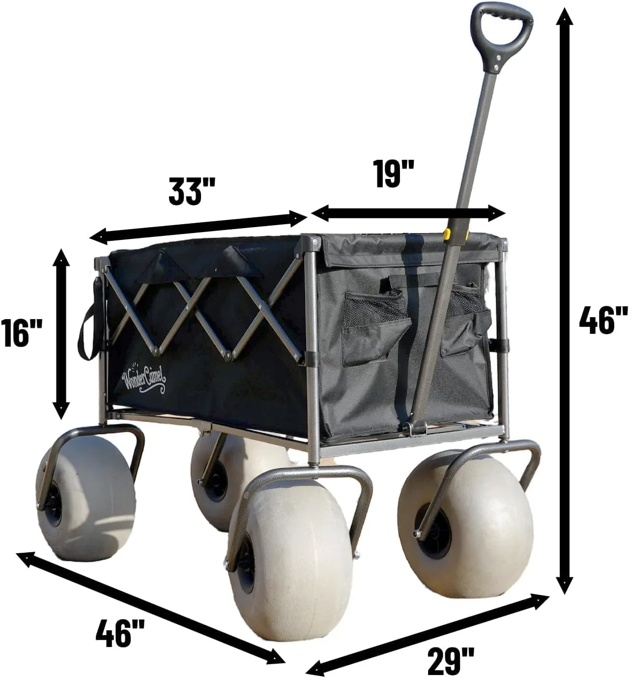 WONDERCAMEL Collapsible All-Terrain Beach Wagon With 13in Balloon Wheels, 185L, 46in D x 28.98in W x 46in H - Image 6 WONDERCAMEL Collapsible All-Terrain Beach Wagon With 13in Balloon Wheels, 185L, 46in D x 28.98in W x 46in H - Image 6