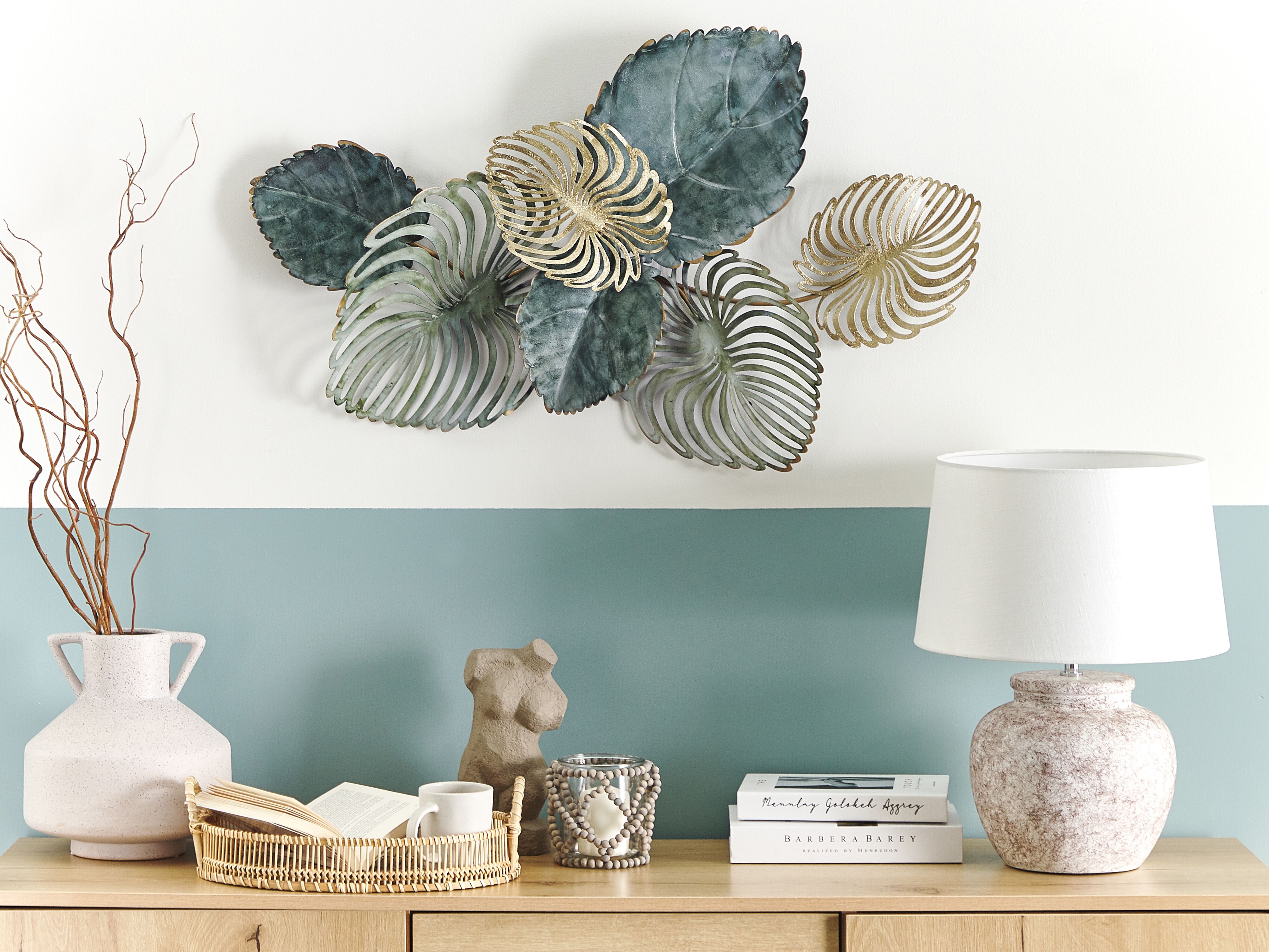 Wall Decor Leaf MAGNESIUM Metal 55 cm Gold