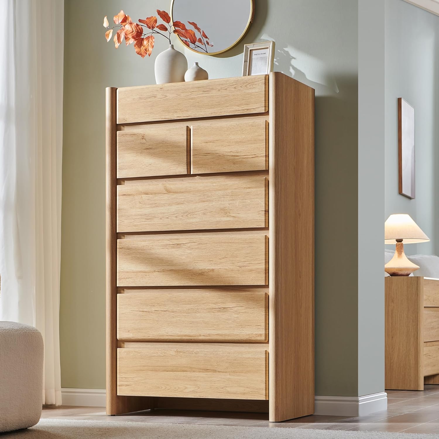 Modern 7 Drawers Dresser for Bedroom, 54.7