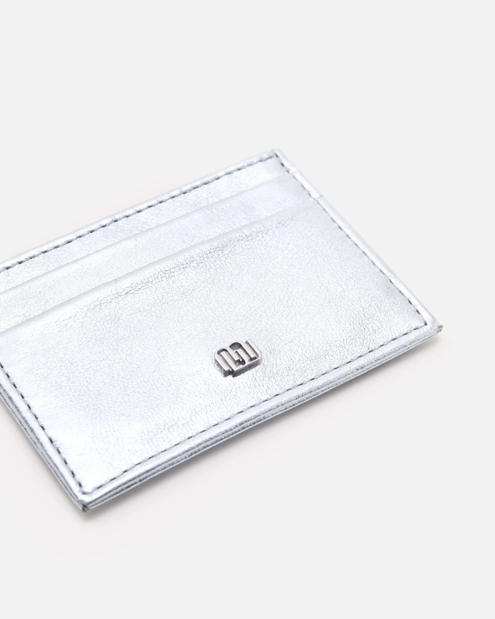 PORTE CARTES KALY/MET - En cuir métallisé argent