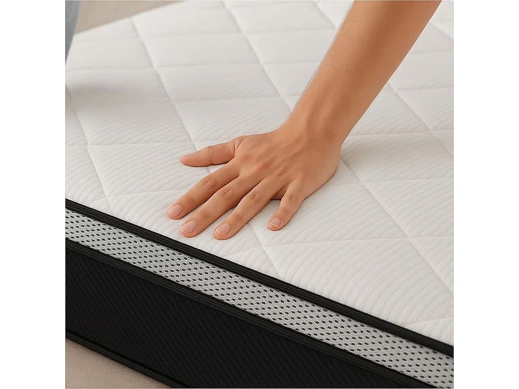 Matelas 140x190 cm - Elysia – Mousse Mémoire de Forme – 25 cm – Soutien 7 Zones – Hypoallergénique – Ferme & Confort Équilibré.