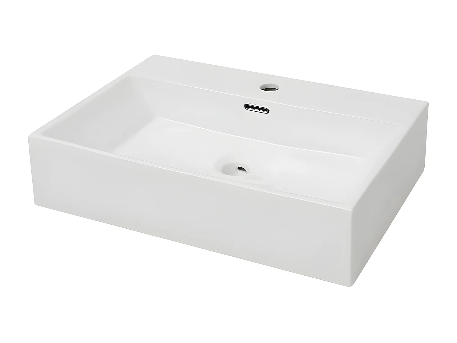 Vasque avec trou de robinet en céramique Blanc 60,5x42,5x14,5cm FR655260