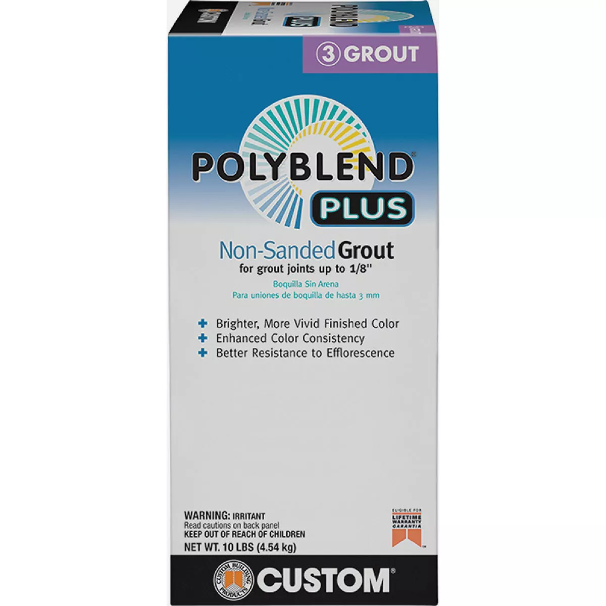Custom Building Products PolyBlend PLUS 10 Lb. Platinum Non-Sanded Tile Grout