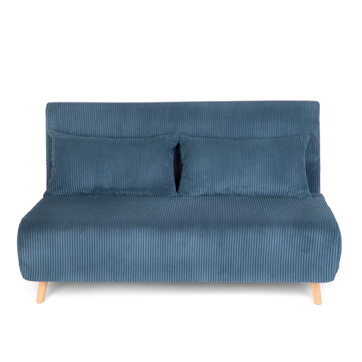 Sofa SOLACE 2-osobowa, z funkcją spania sztruksowa granatowa 140x91x84 cm