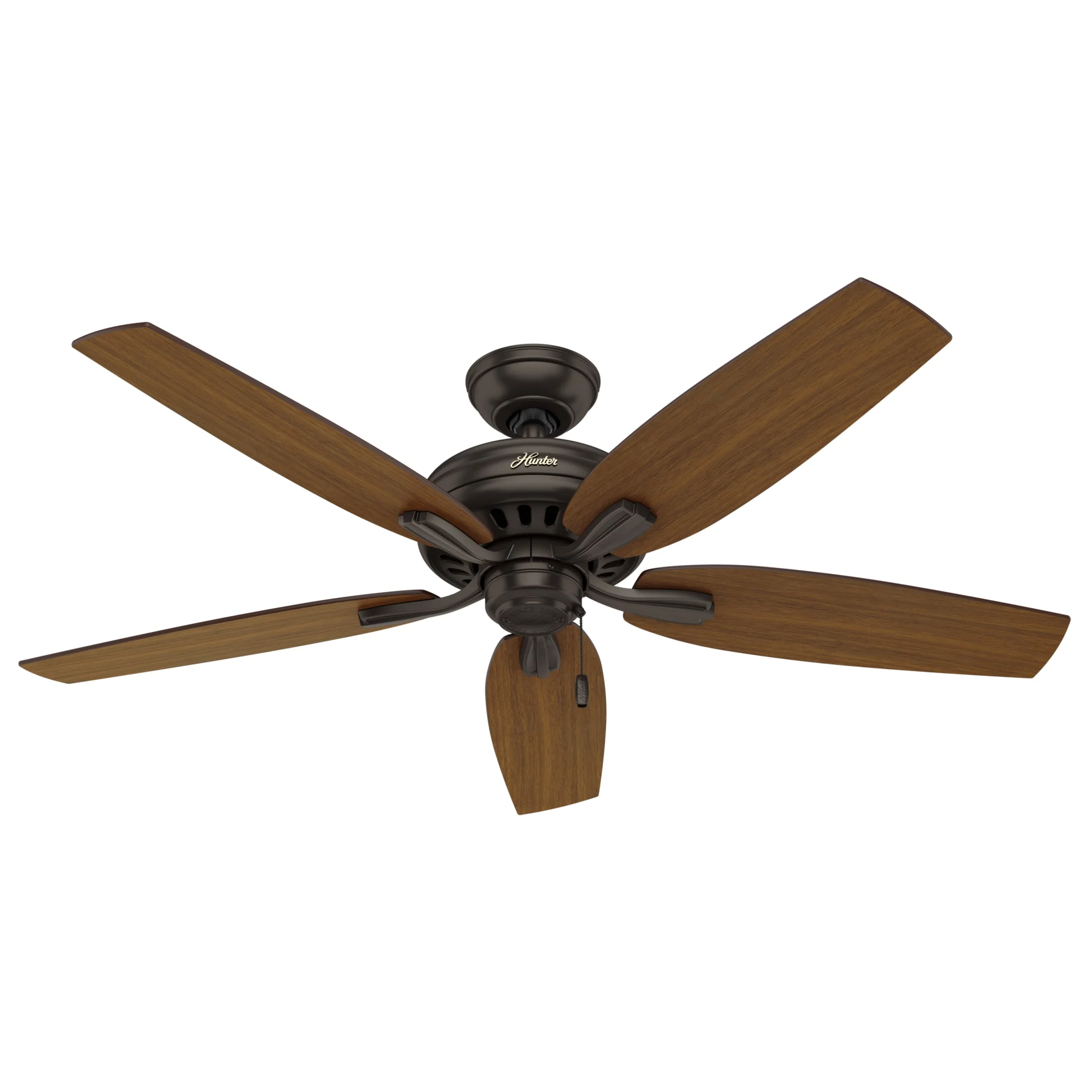 Hunter - Newsome Indoor/Outdoor Ceiling Fan, 52-inch, Premier Bronze, Traditional-style, 3-speed WhisperWind Motor, 53323, for porches, patios, sunrooms, bathrooms